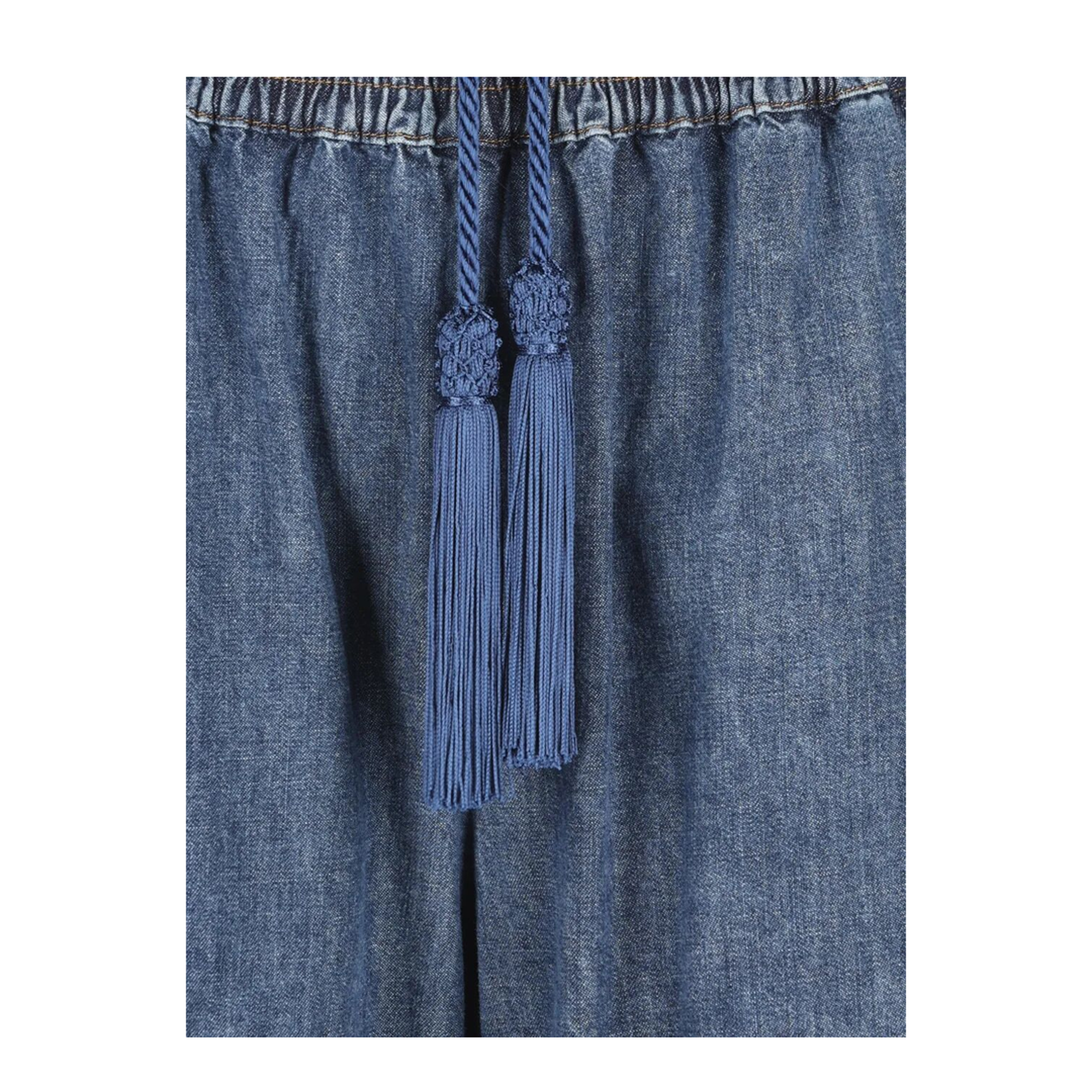 Tassel-Detail Wide-Leg Jeans