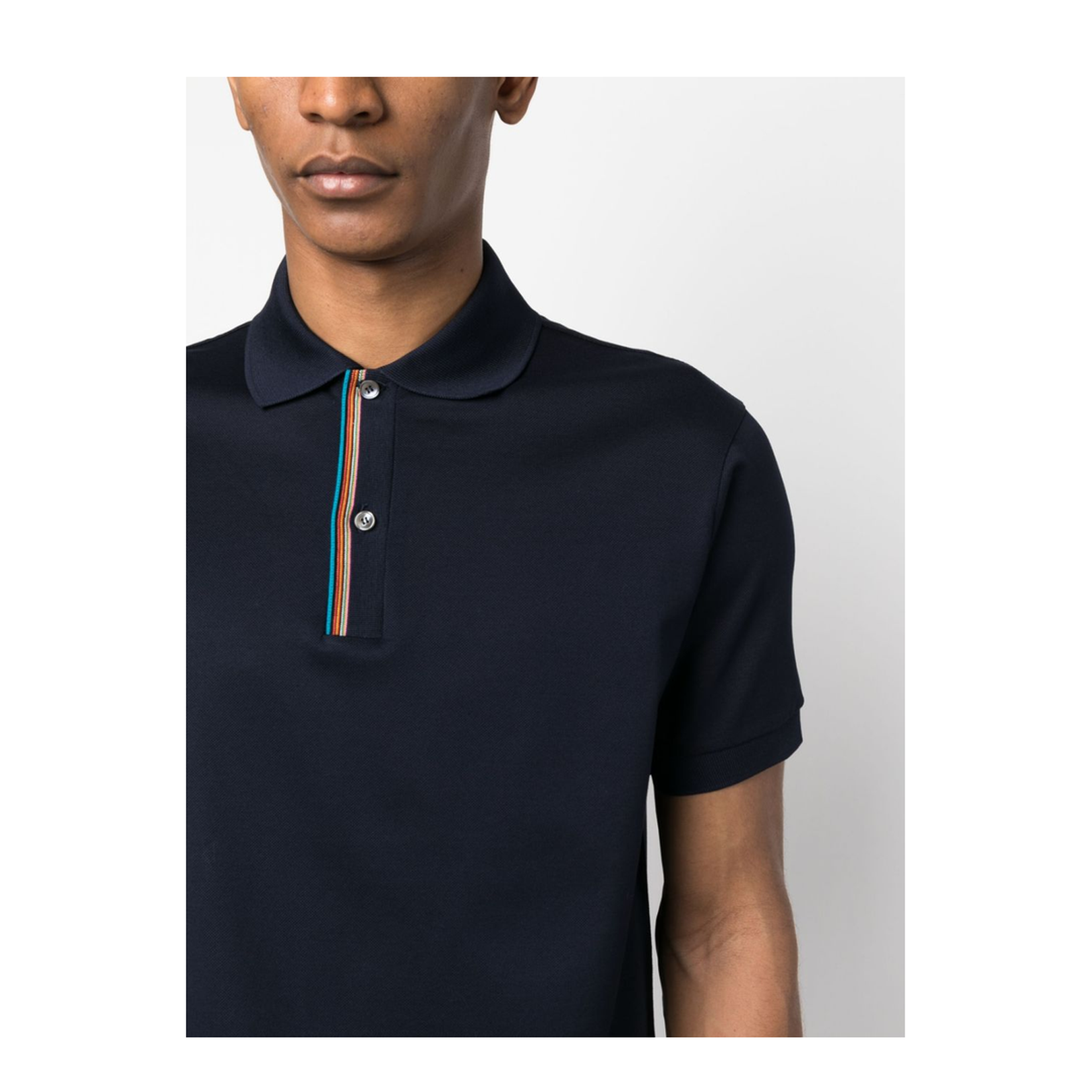 Rainbow-Stripe Cotton Polo Shirt
