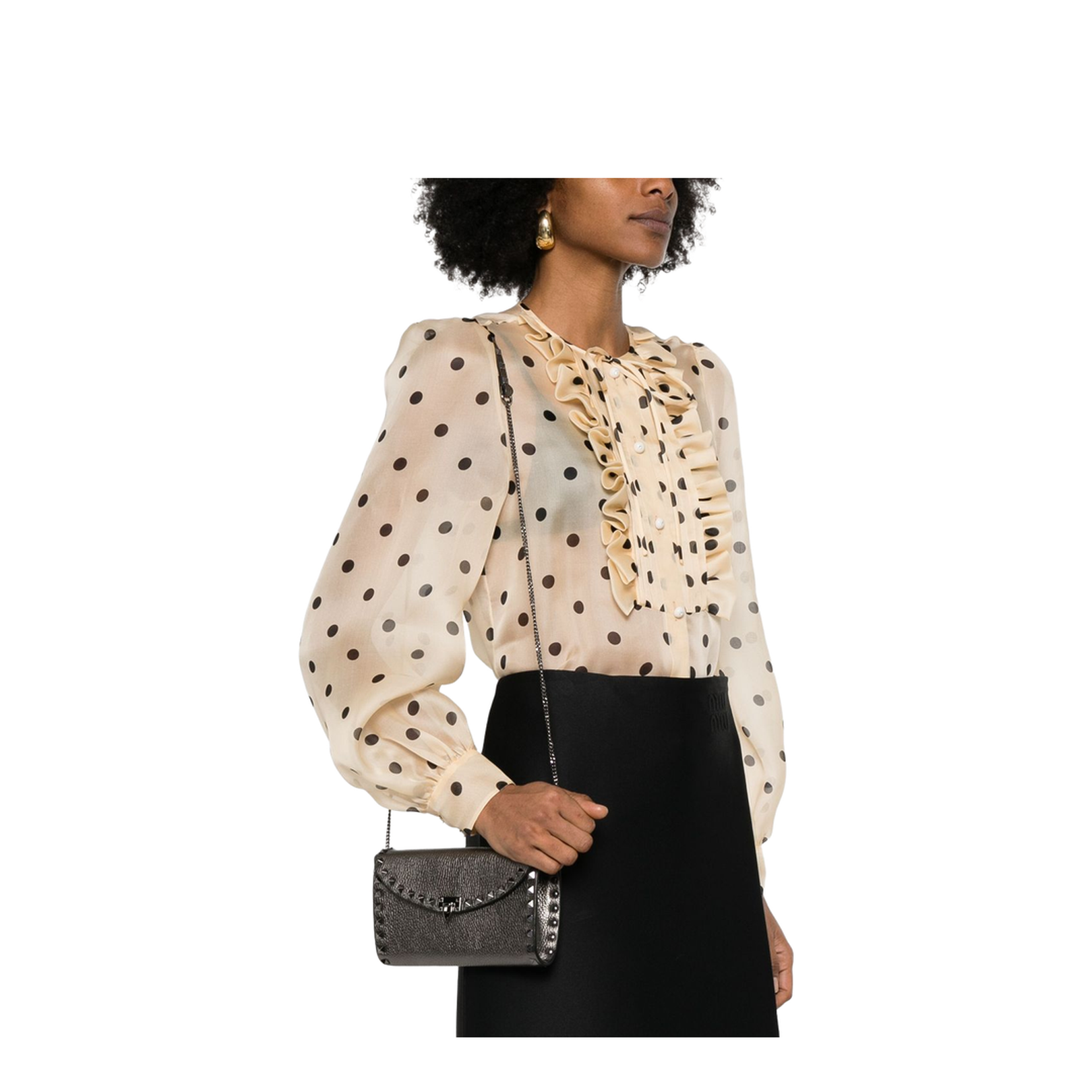 Leather Rockstud Mini Bag with Strap