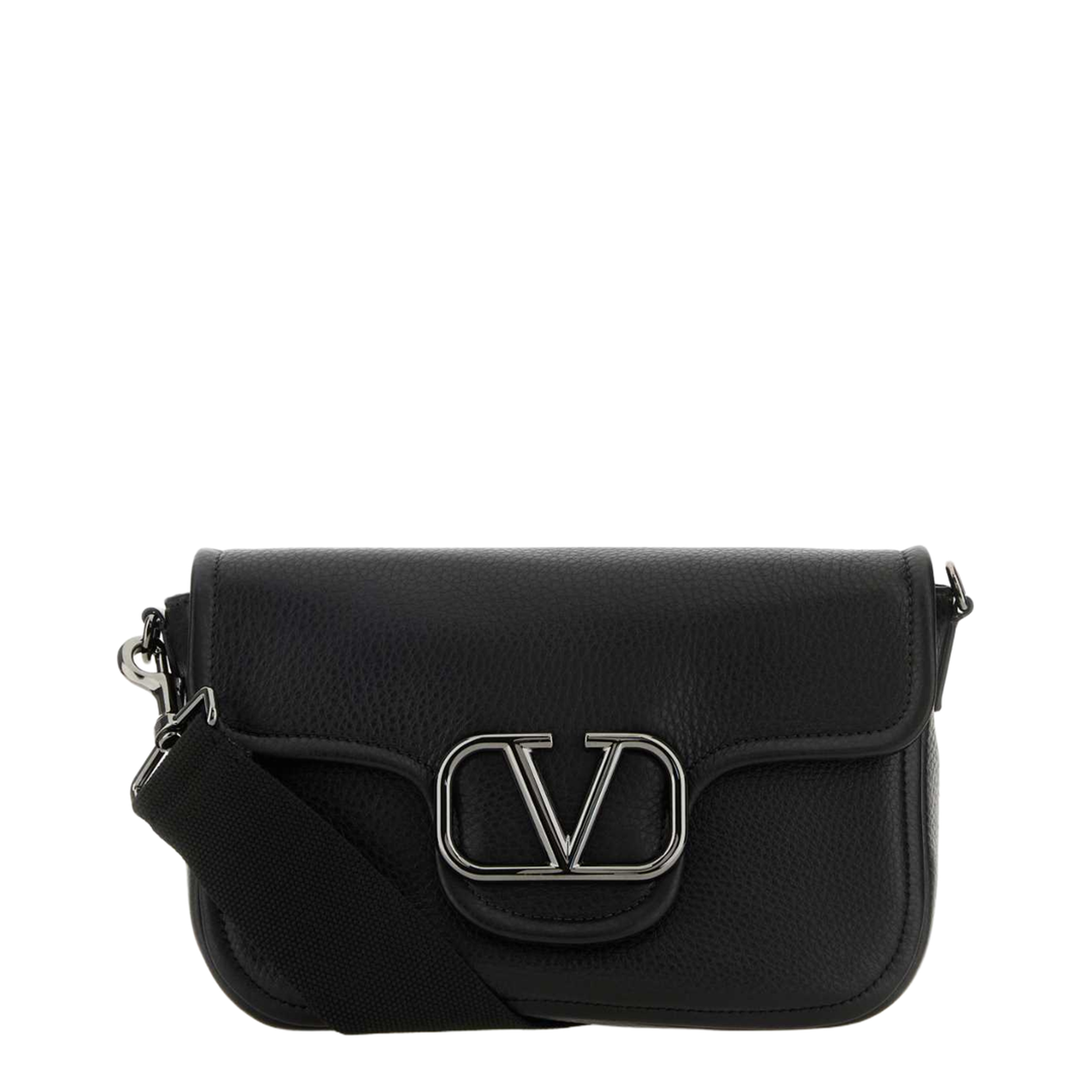 Black V Logo Crossbody Bag