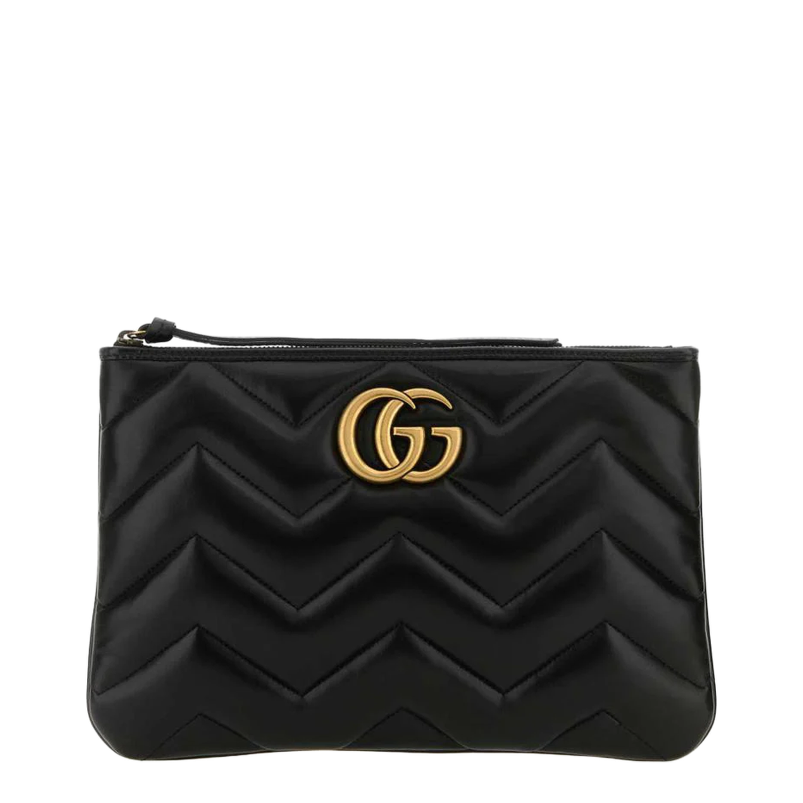 GG Marmont Leather Shoulder Bag - Black
