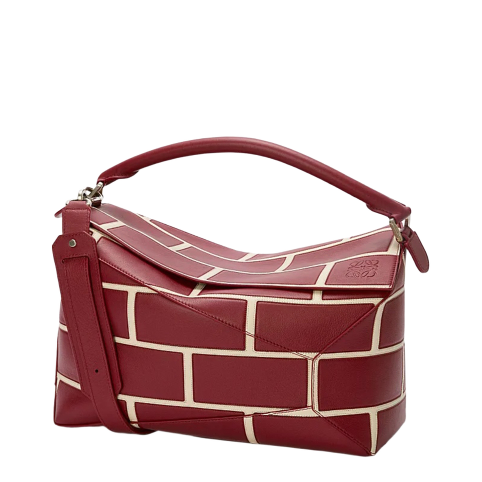 Large Puzzle Edge Bag in Classic Calfskin Red
