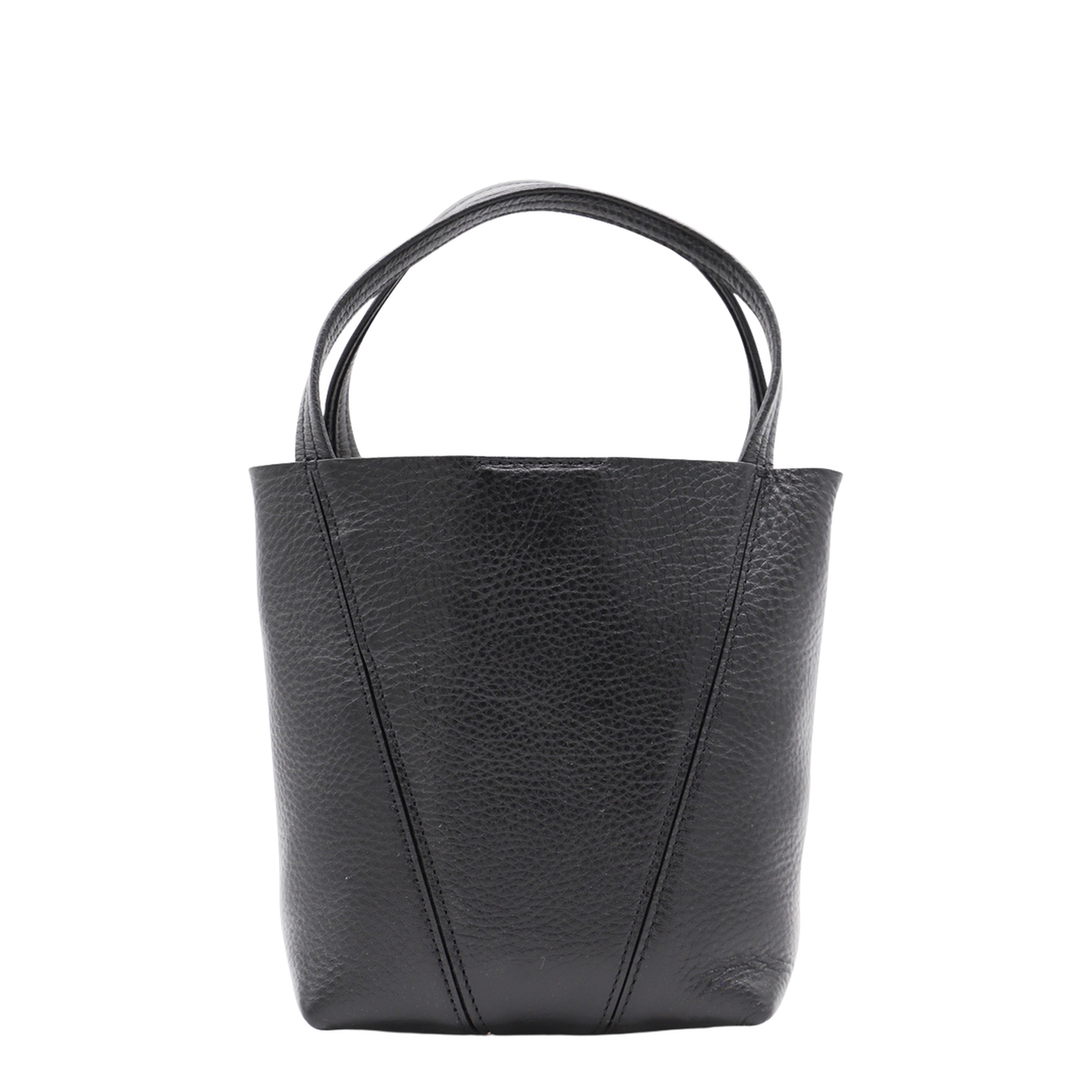 Small Spin Tote Bag in Grained Leather