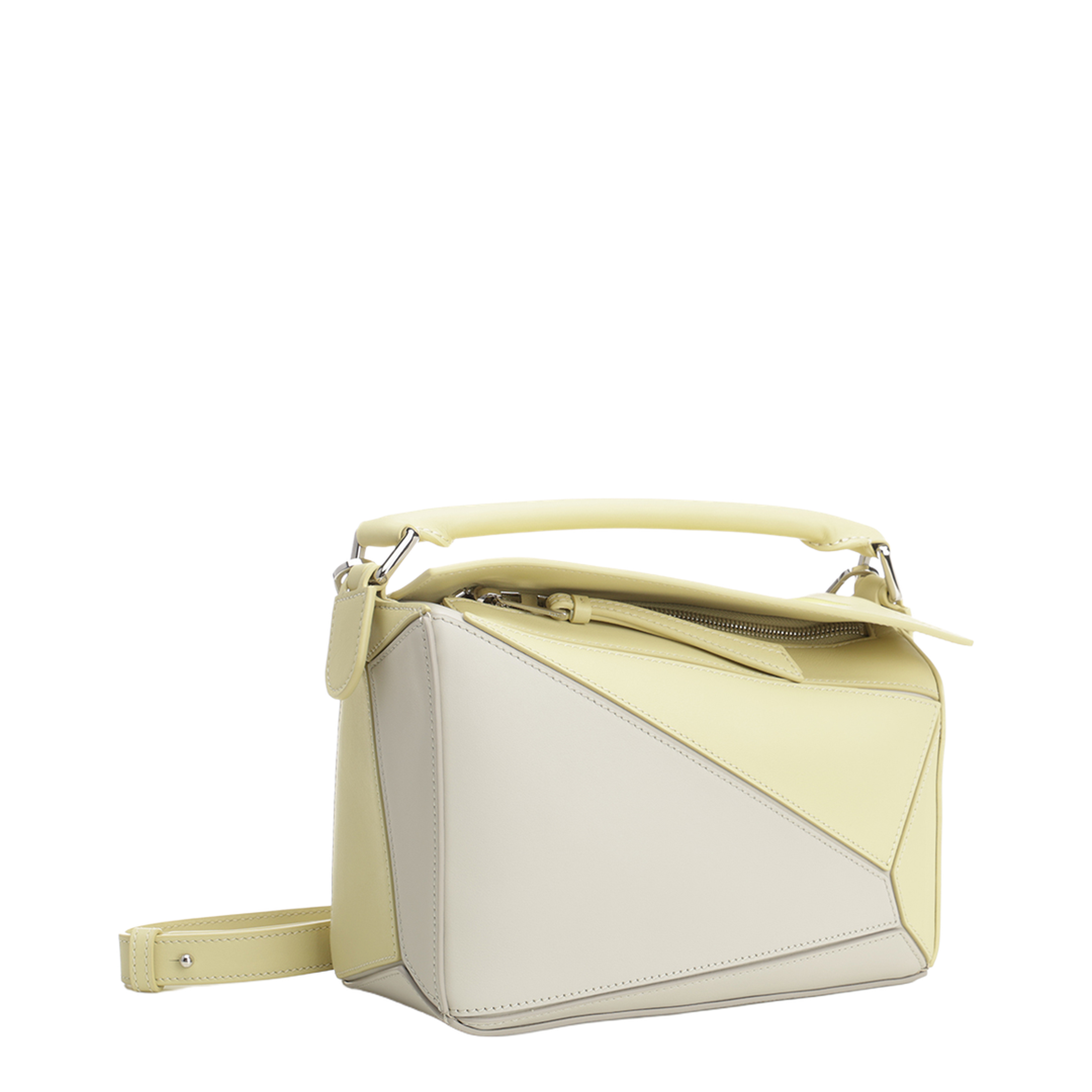 Puzzle Small Calfskin Shoulder Bags - Pale Grey/Light Citrine