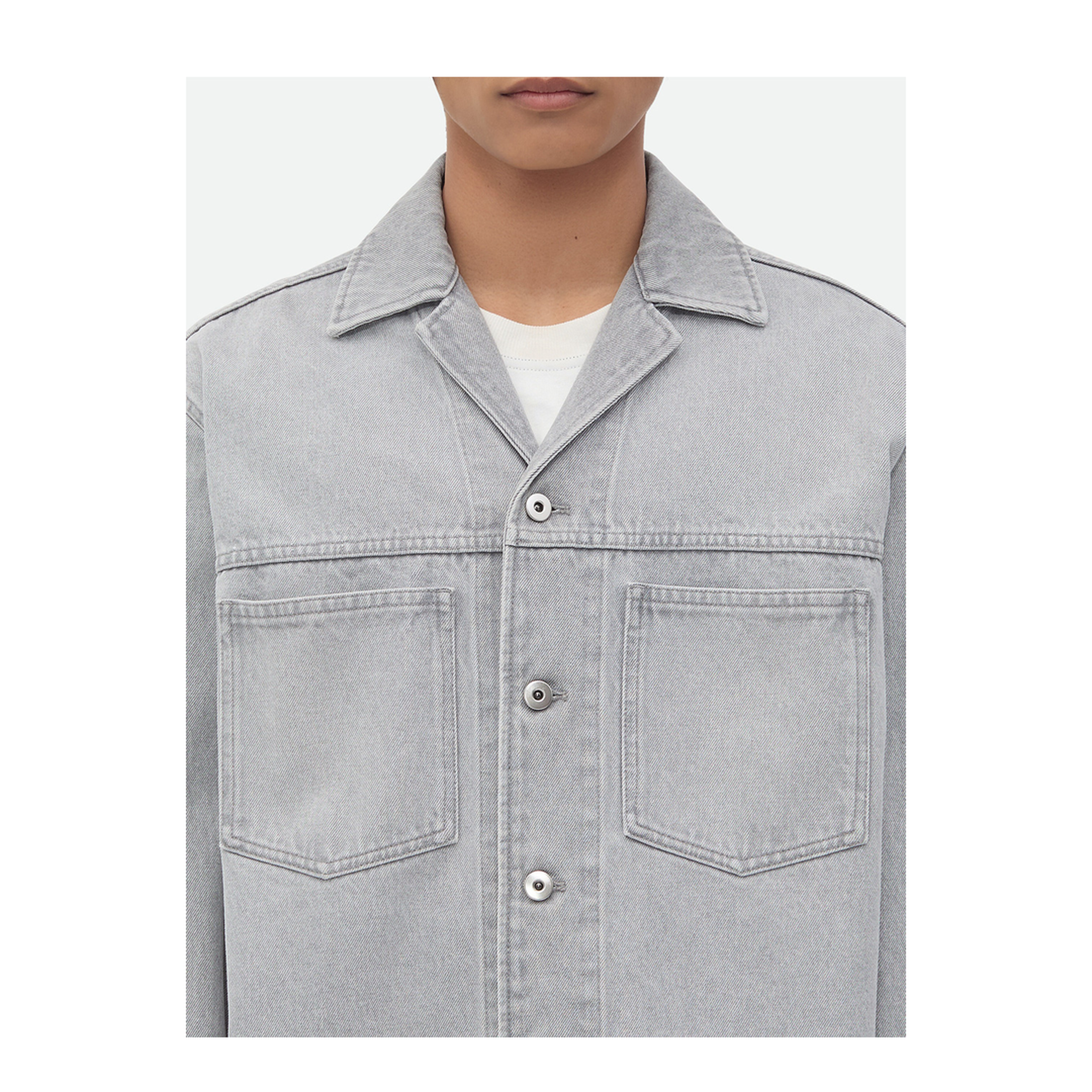 MAYFEYR - Bottega Veneta - Light Grey Washed Denim Shirt - 802371V4LP0