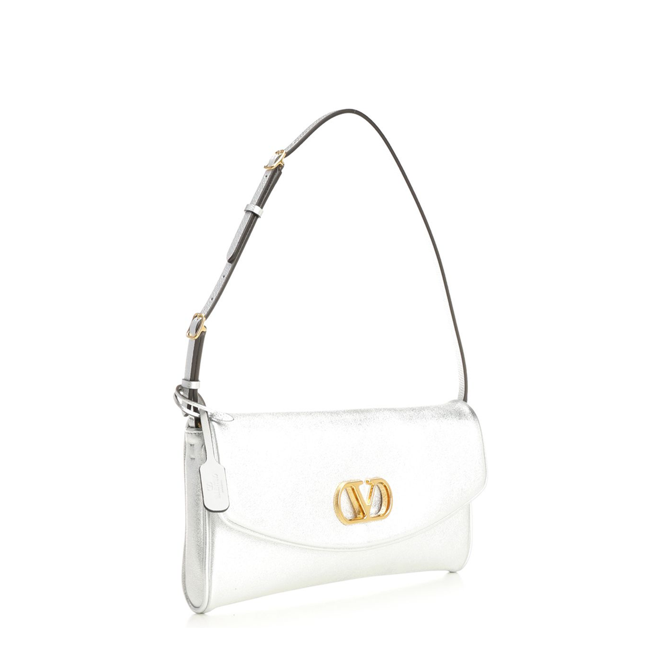 Silver Nappa Leather Shoulder Bag