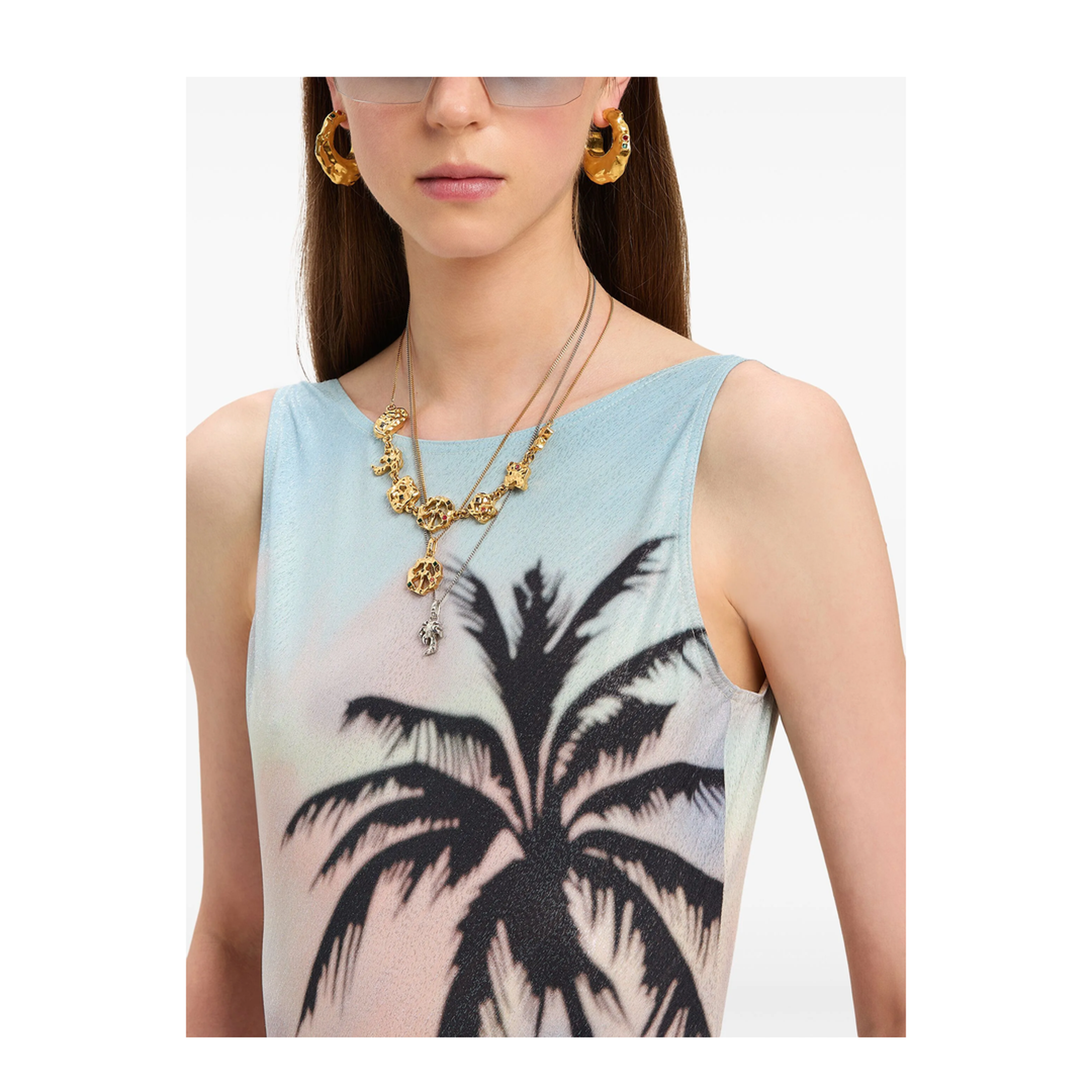 MAYFEYR - Palm Angels - Sunrise Palm Swimsuit - PWFC001S25FAB0018410