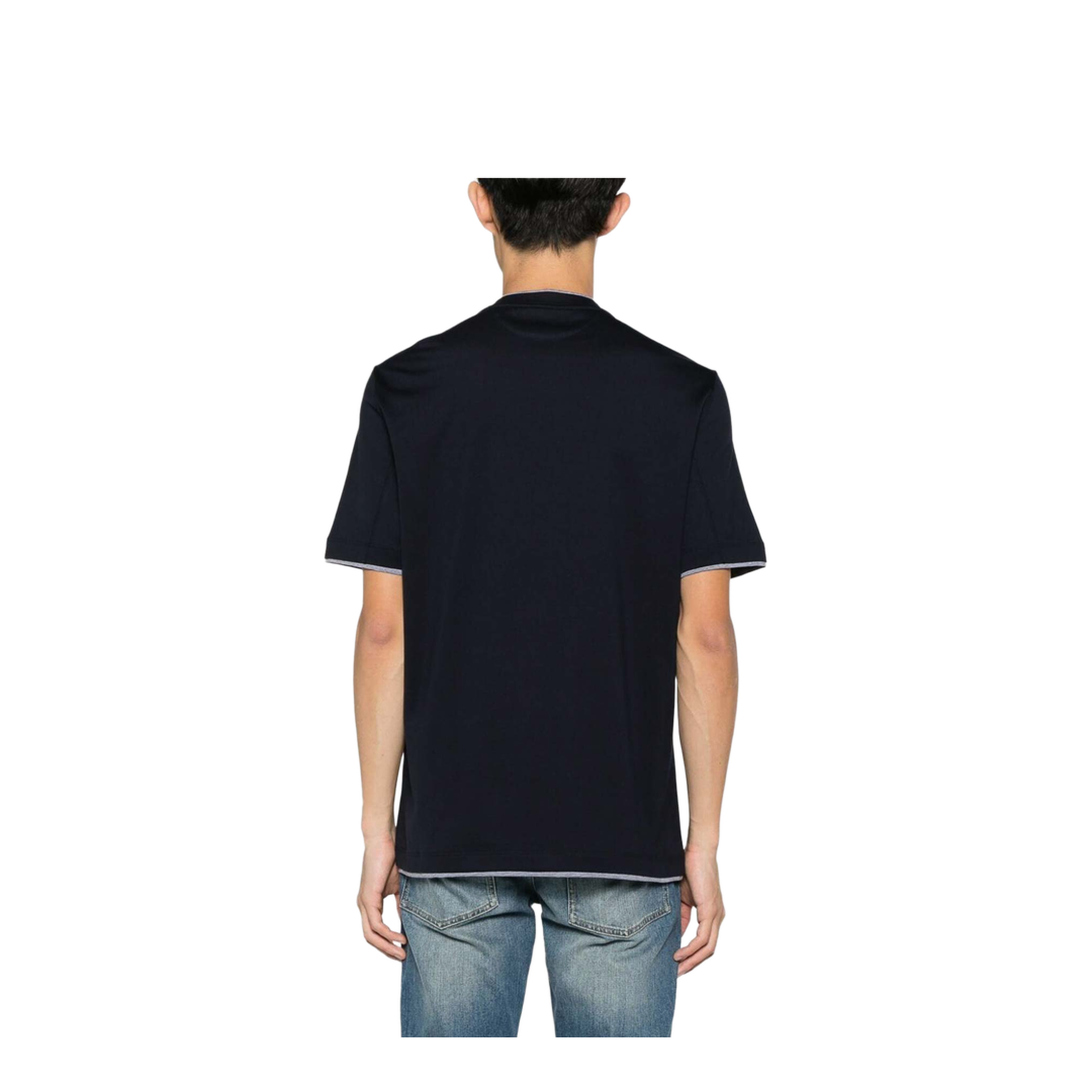 Crew-Neck T-Shirt With Faux-Layering
