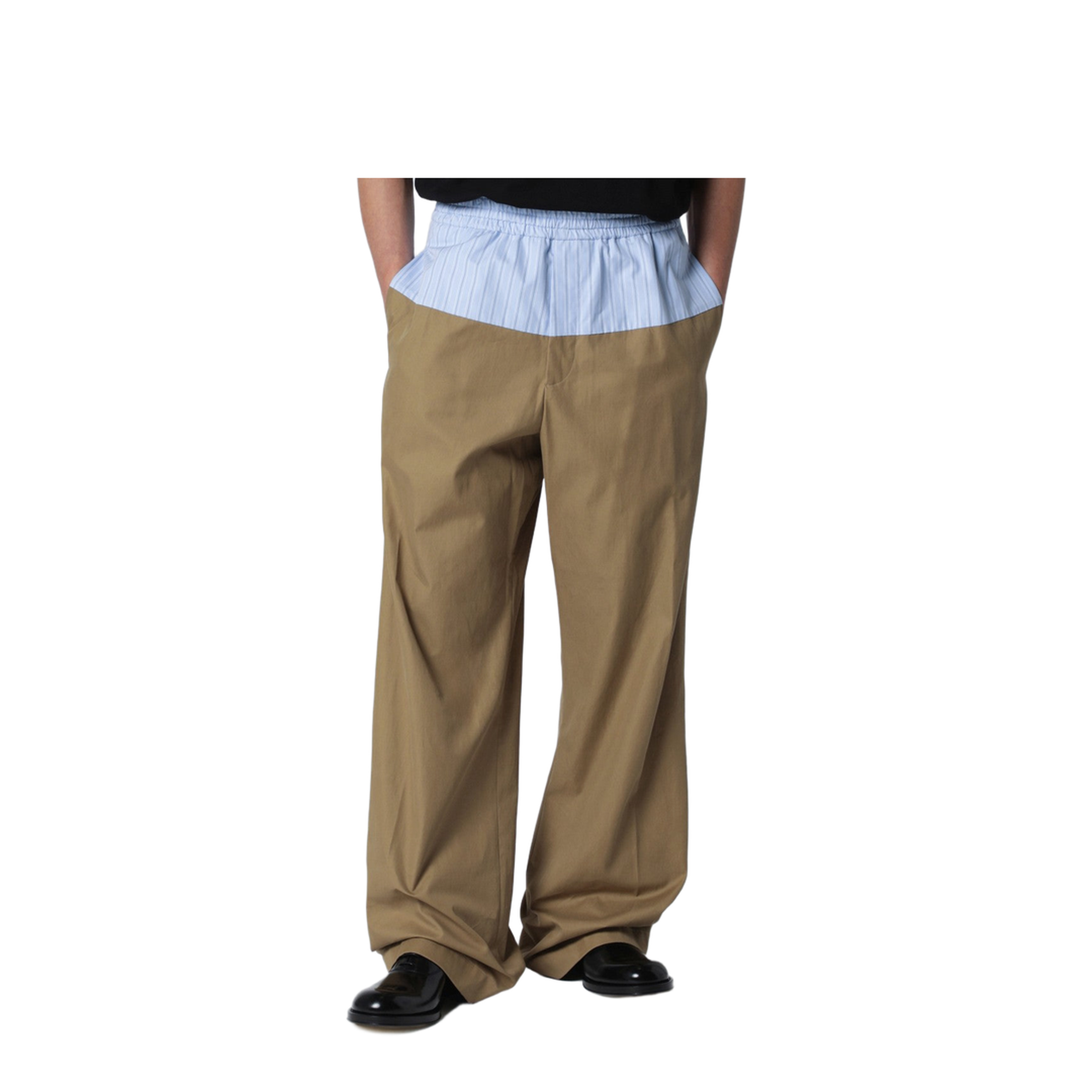 Trousers with Contrasting Waistband