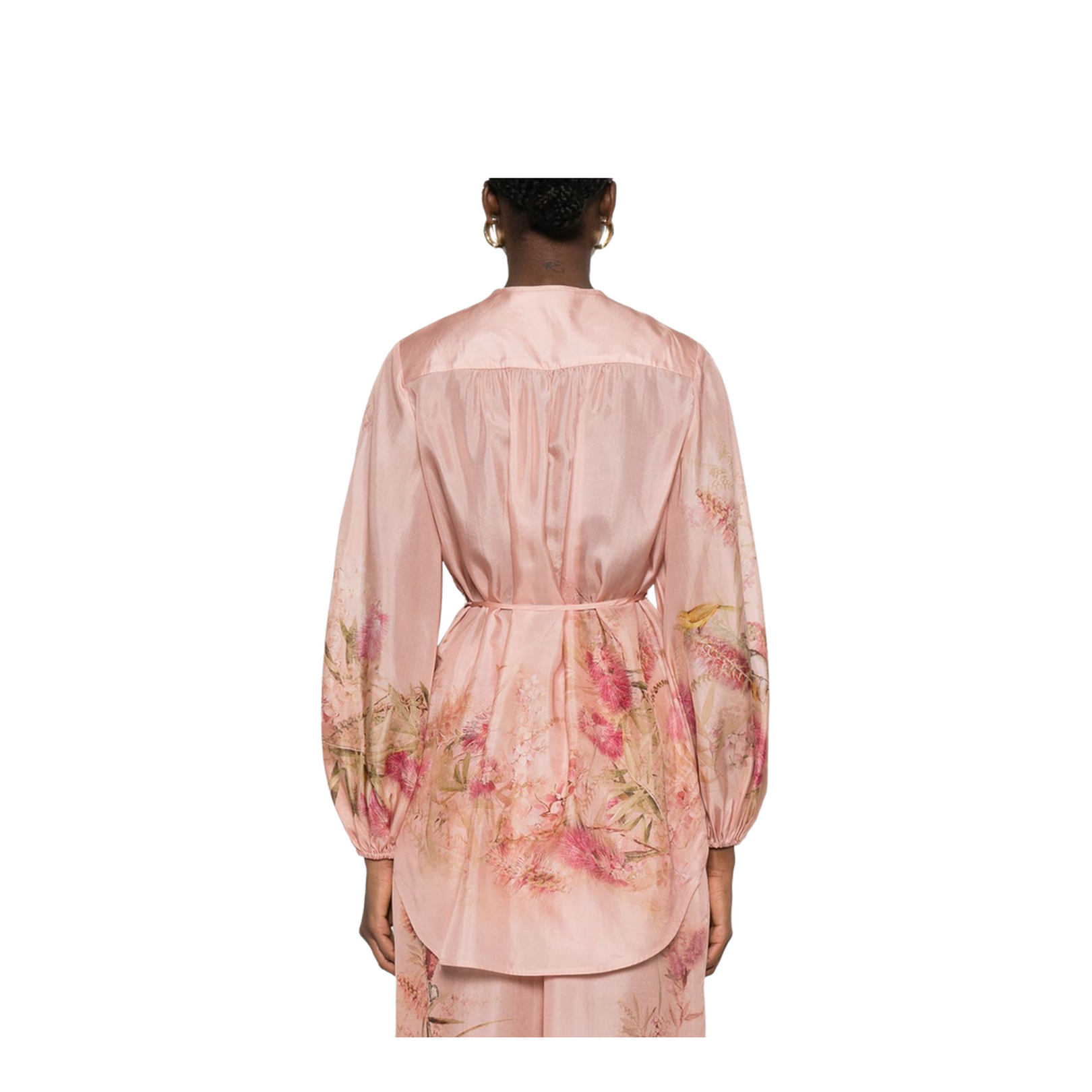Cascadian Printed Silk Top in Pink