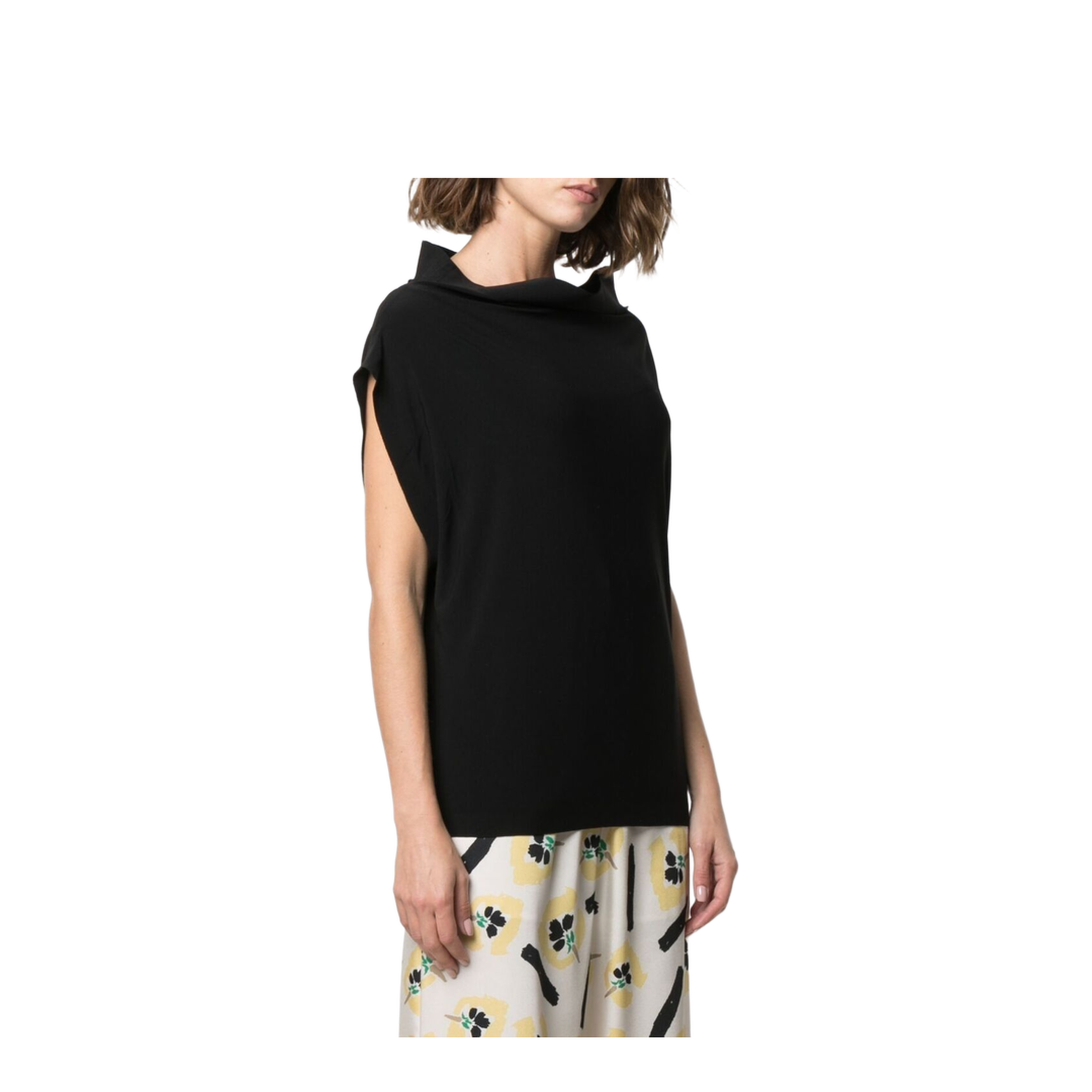 Sleeveless All In One Top in Black