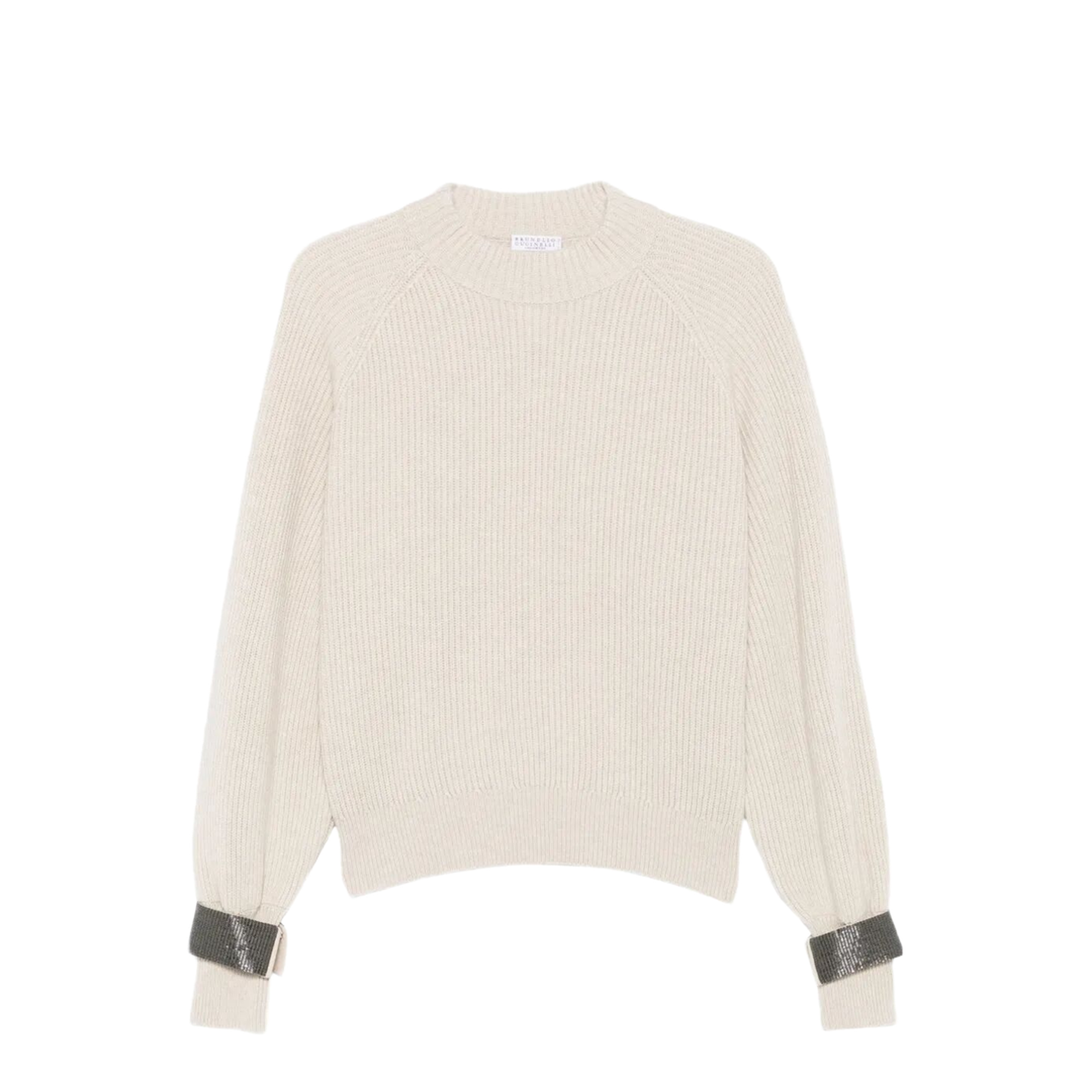 MAYFEYR - Brunello Cucinelli - Ribbed Sweater With Jewel Cuffs - M12723300