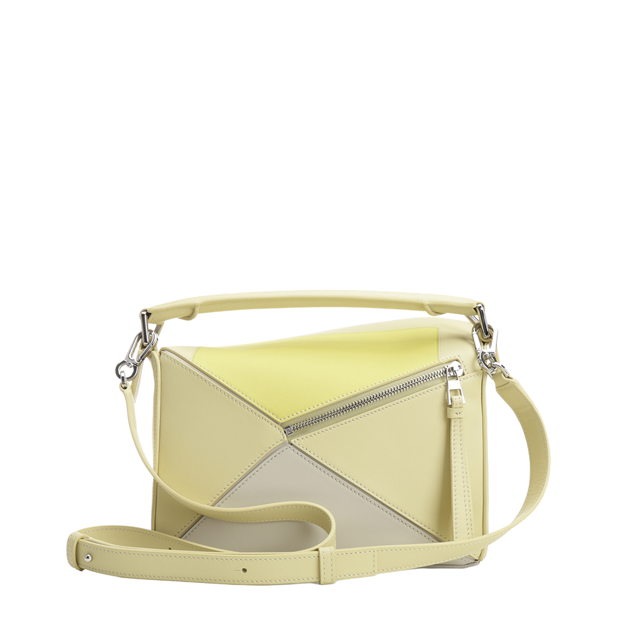Puzzle Small Calfskin Shoulder Bags - Pale Grey/Light Citrine