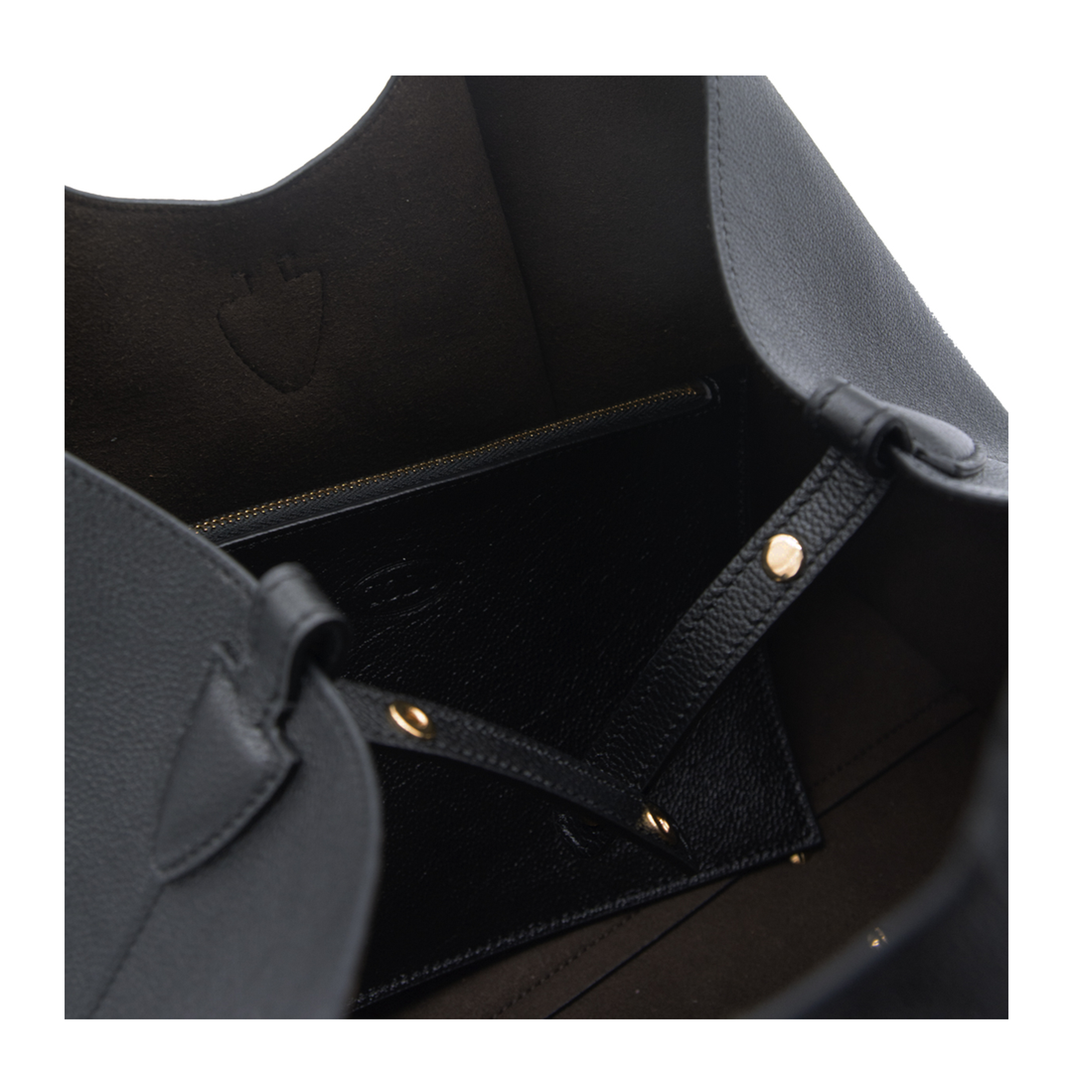 T Timeless Small Calf Leather Shopping Bag - Black