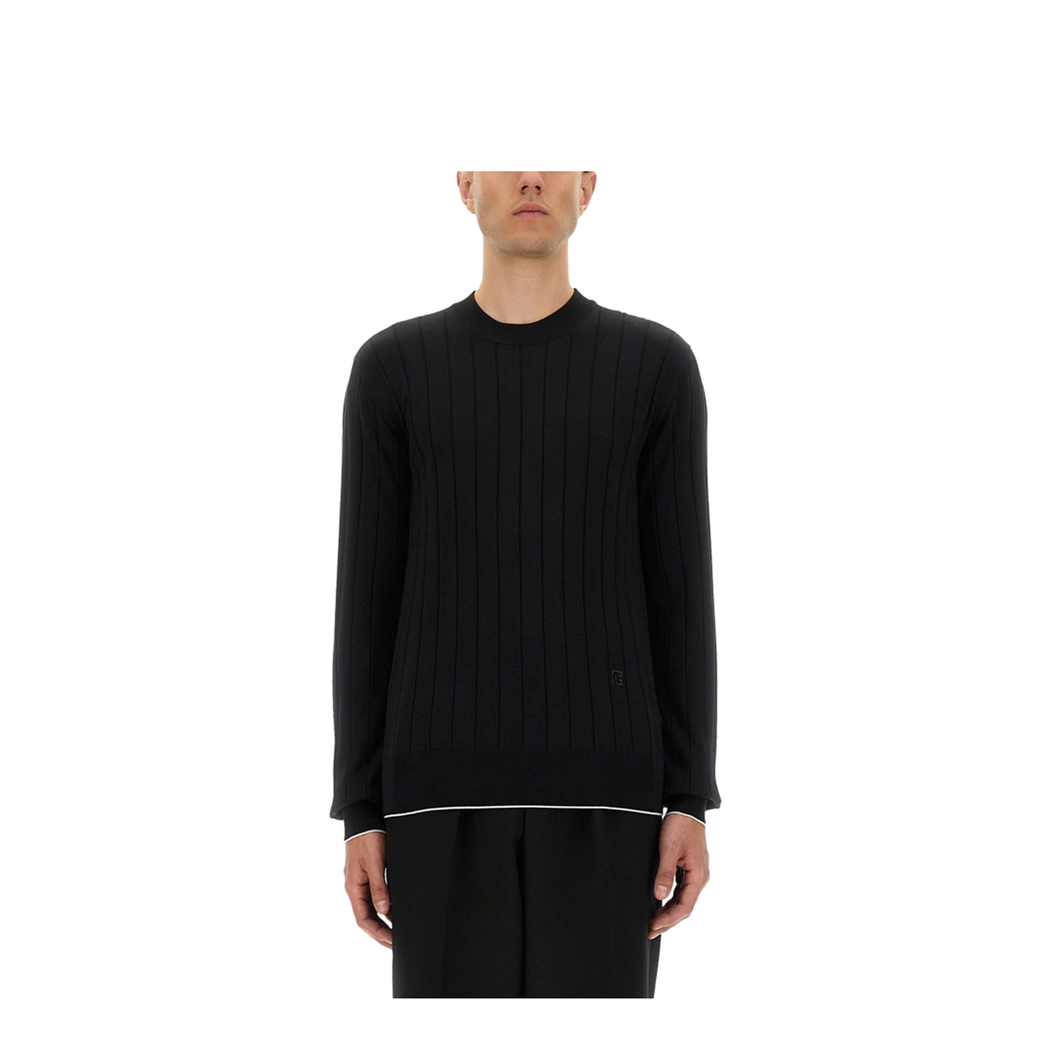 Silk and Cotton Knit PB Sweater Black