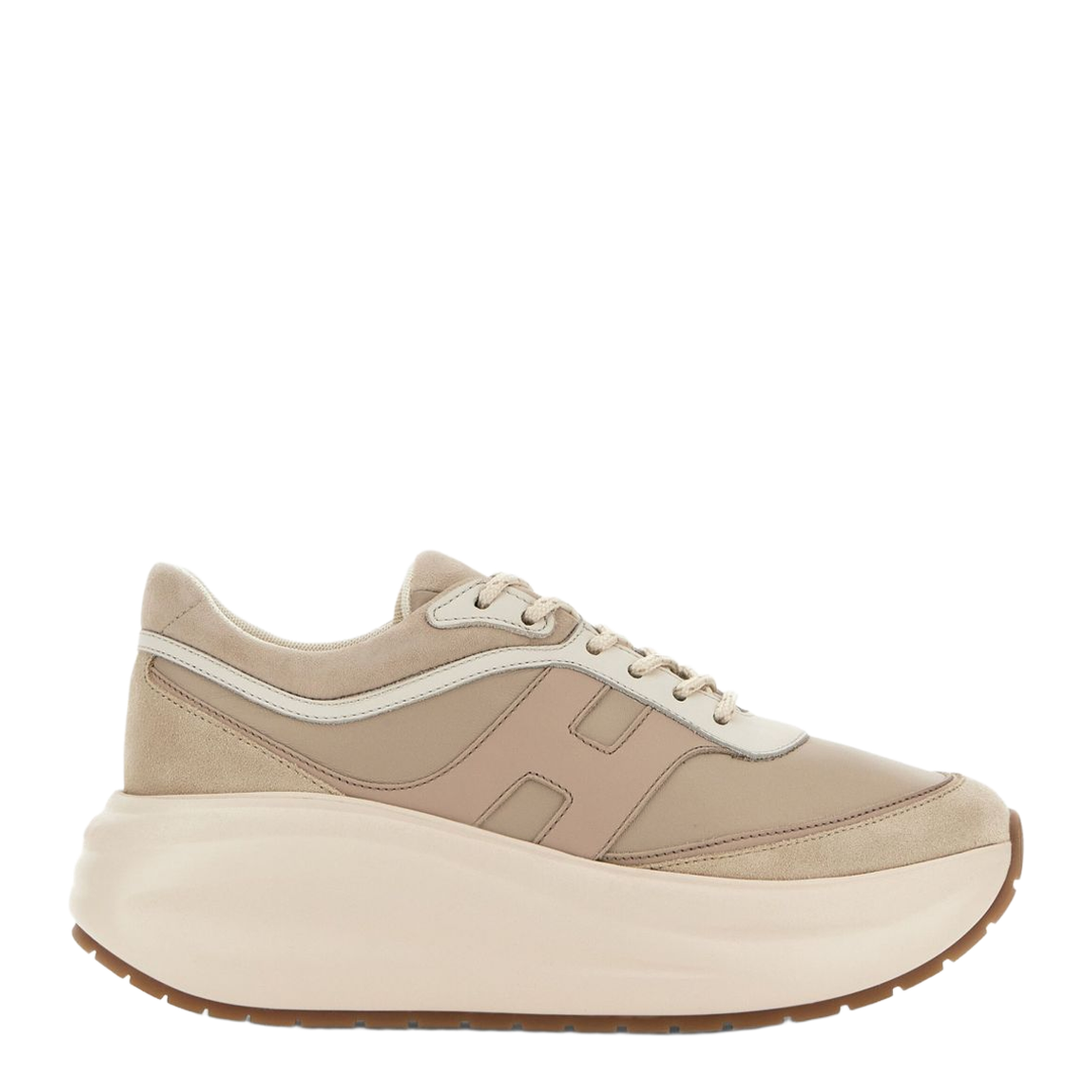Beige Front Lace-Up Fastening