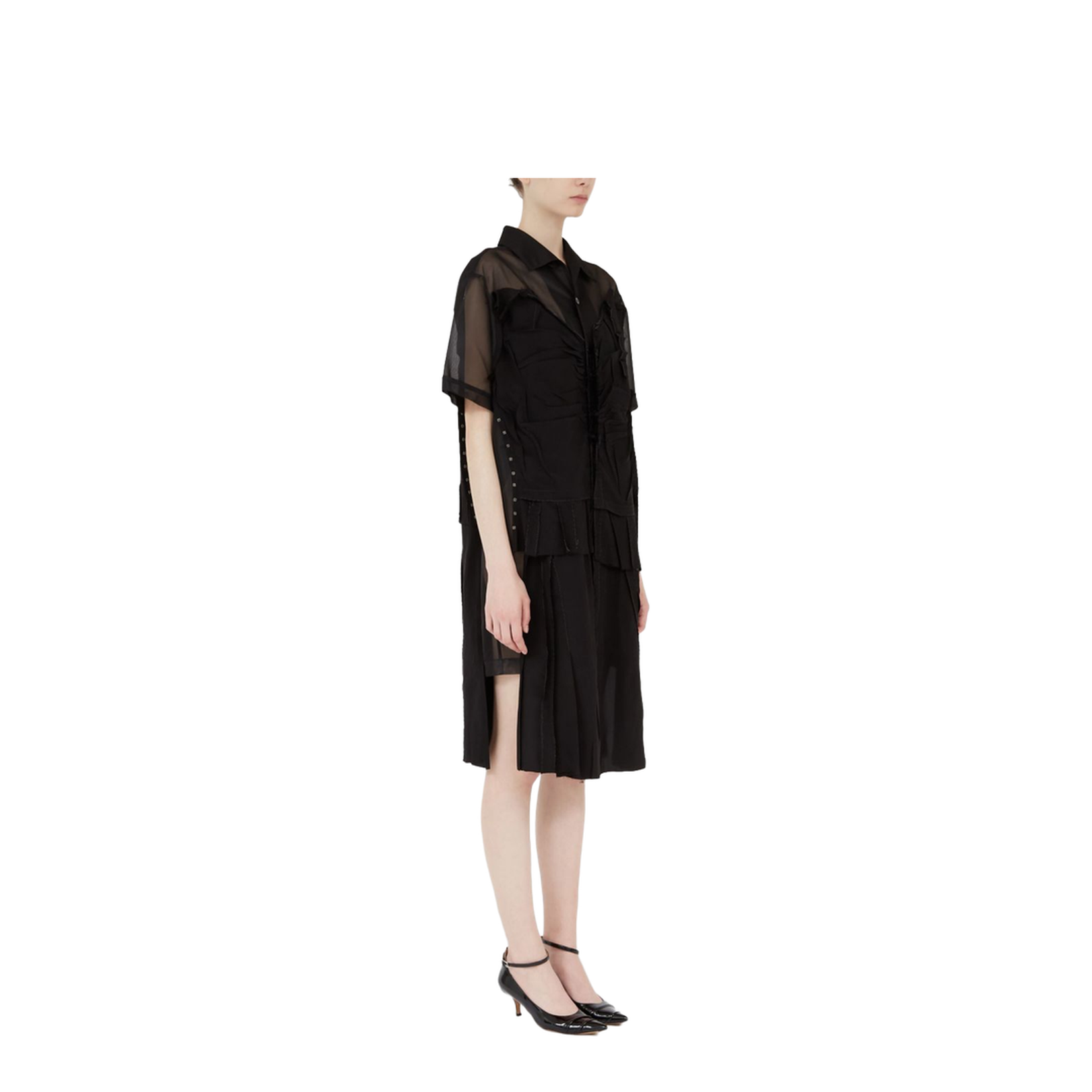 Black Mesh Design Dress