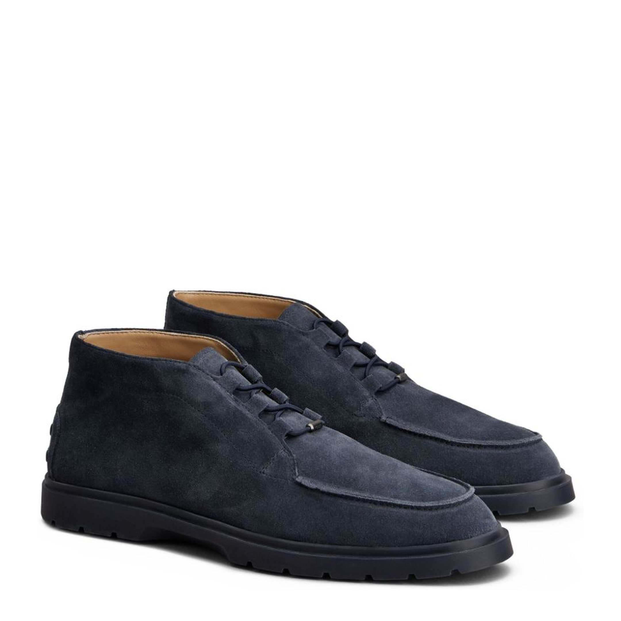 Blue Front Lace-Up Fastening Round Toe Branded Insole