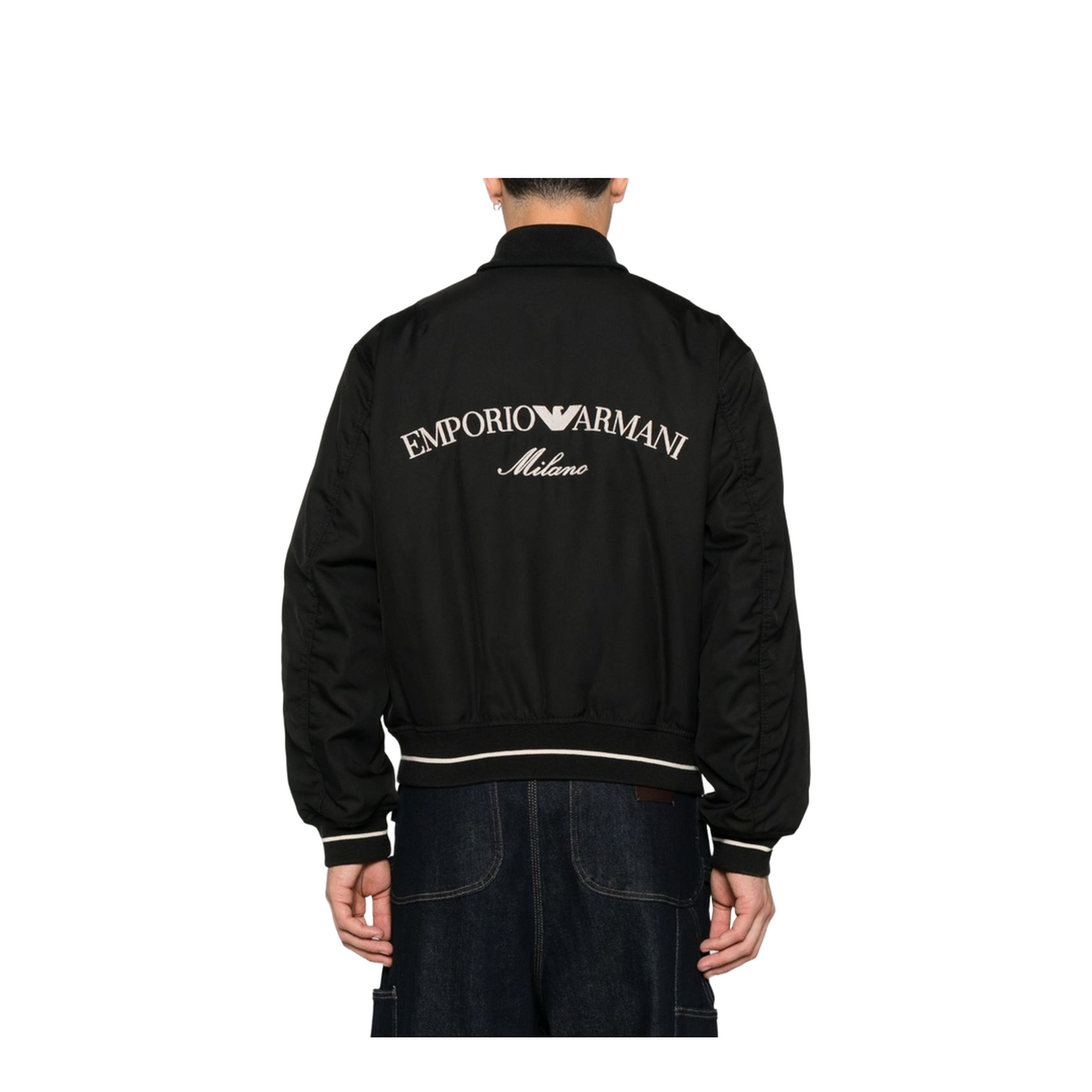 Nylon Bomber with Logo Embroidery