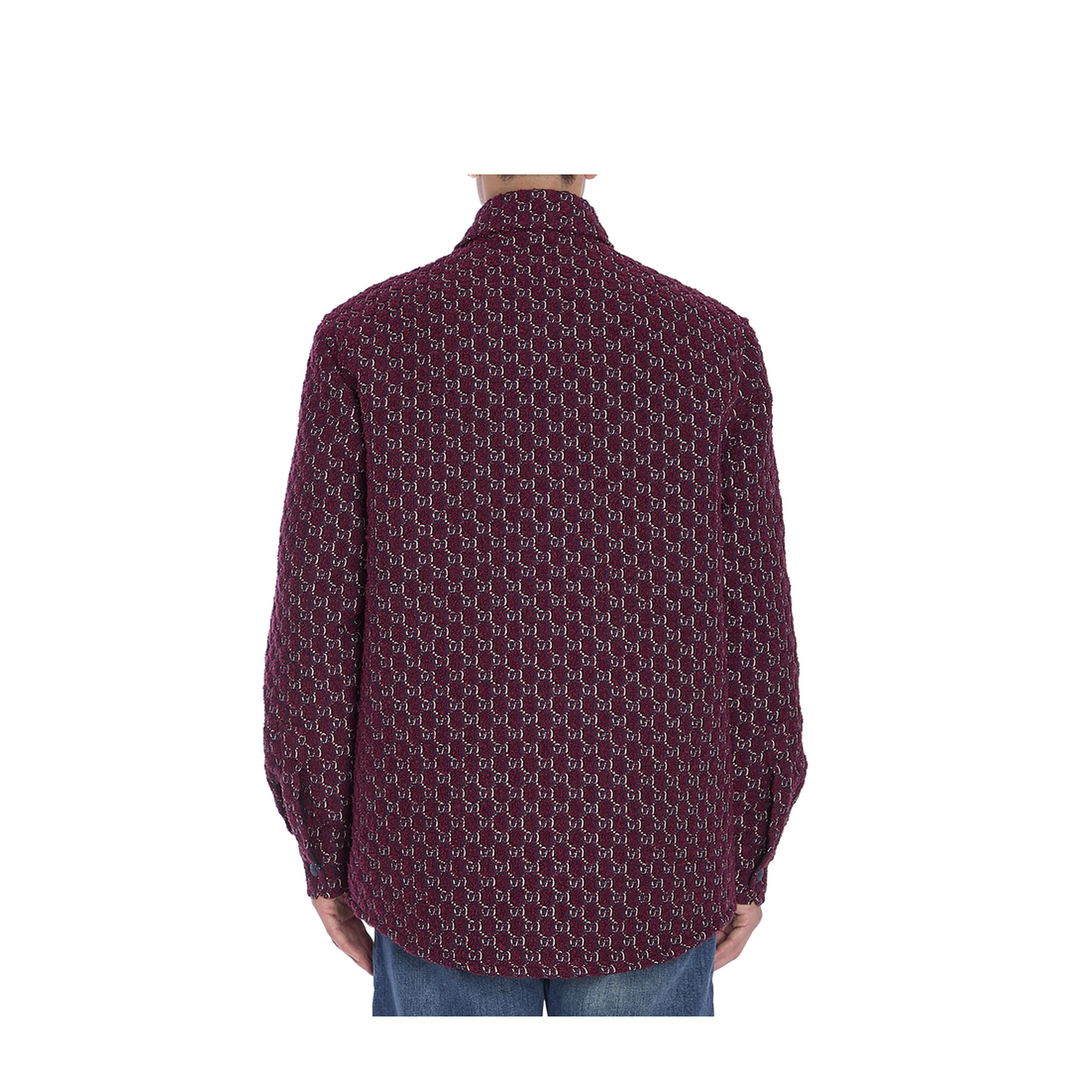 Burgundy Bouclé Padded Shirt