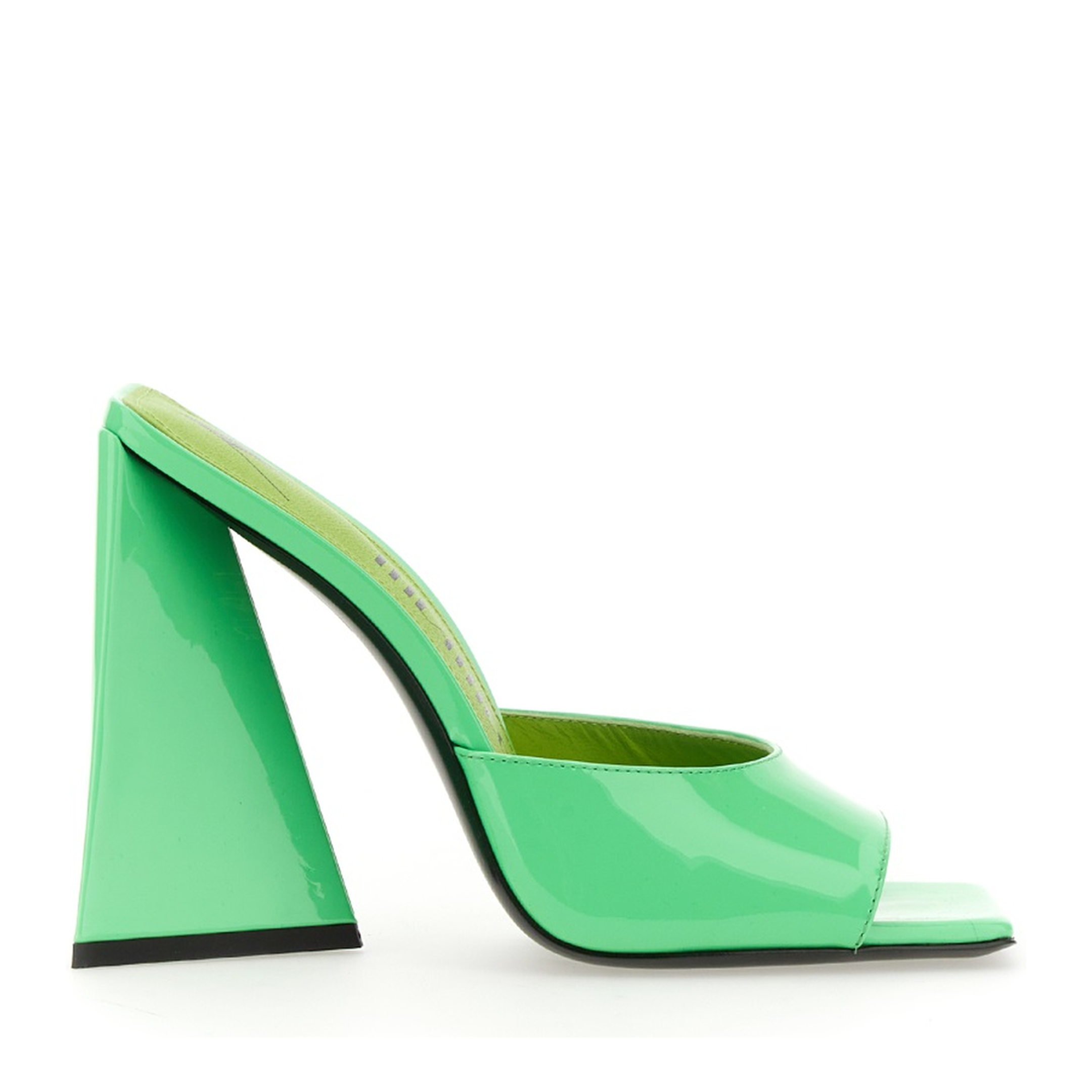 Neon Green Patent Mules