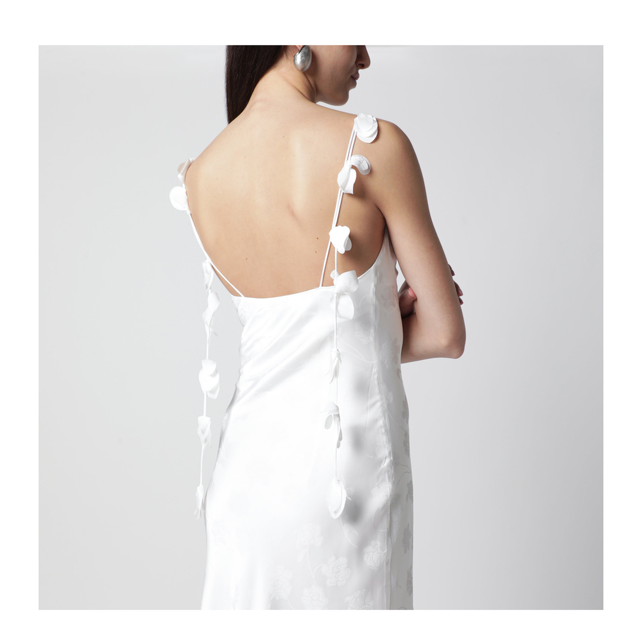 White Damask Midi Dress