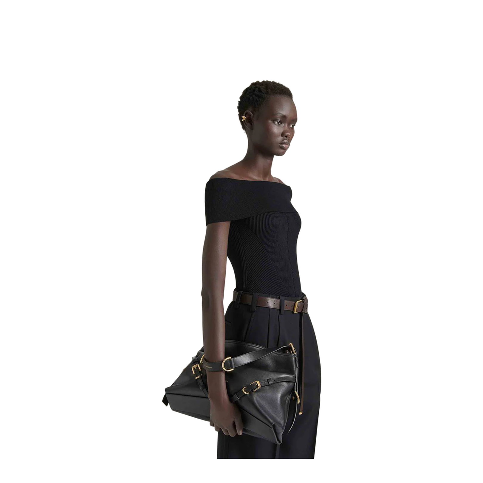 Medium Voyou Bag in Shiny Leather