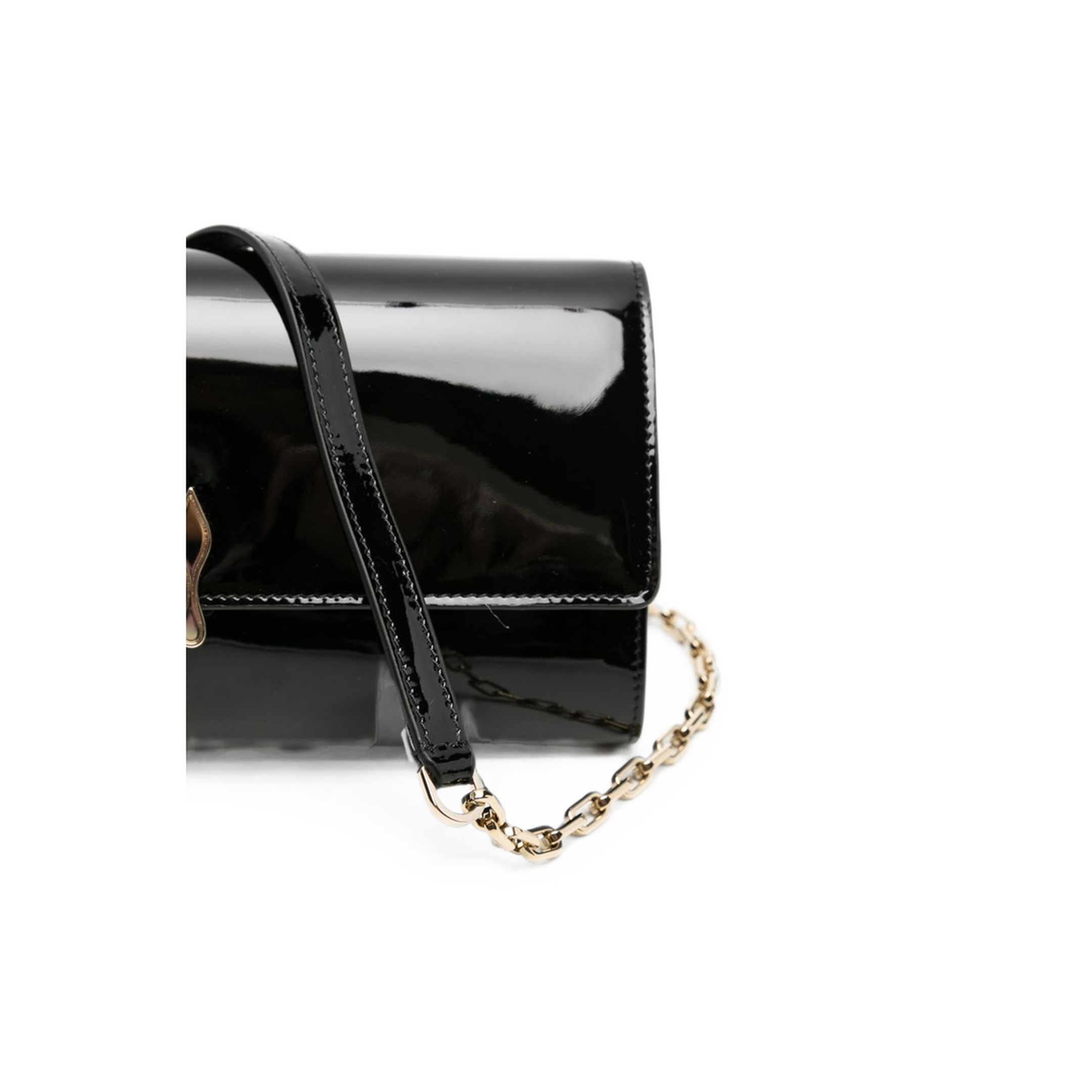 MAYFEYR - Christian Louboutin - Black Patent Leather Foldover Bag - 3265344BK01