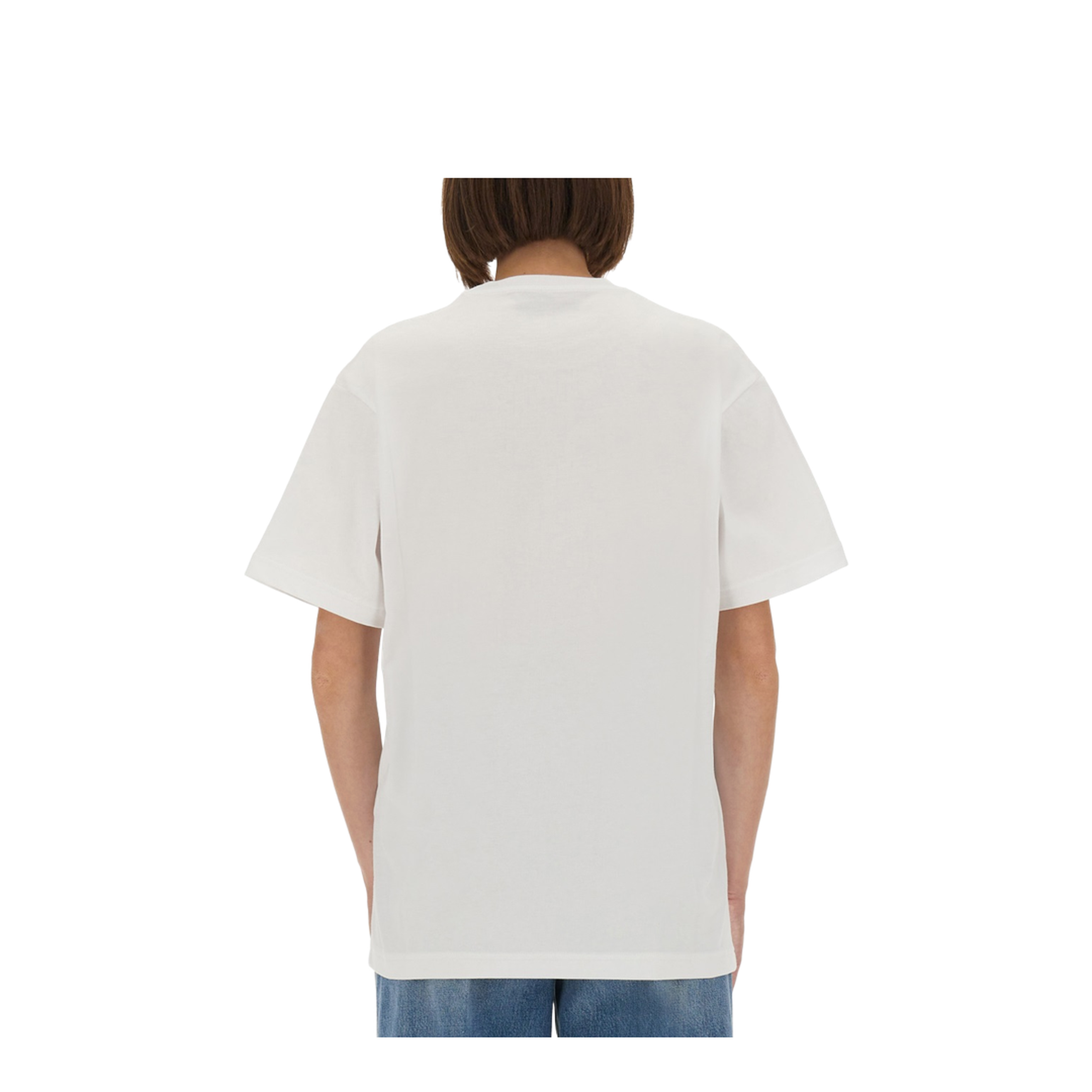 Cotton Jersey T-Shirt with Print in White