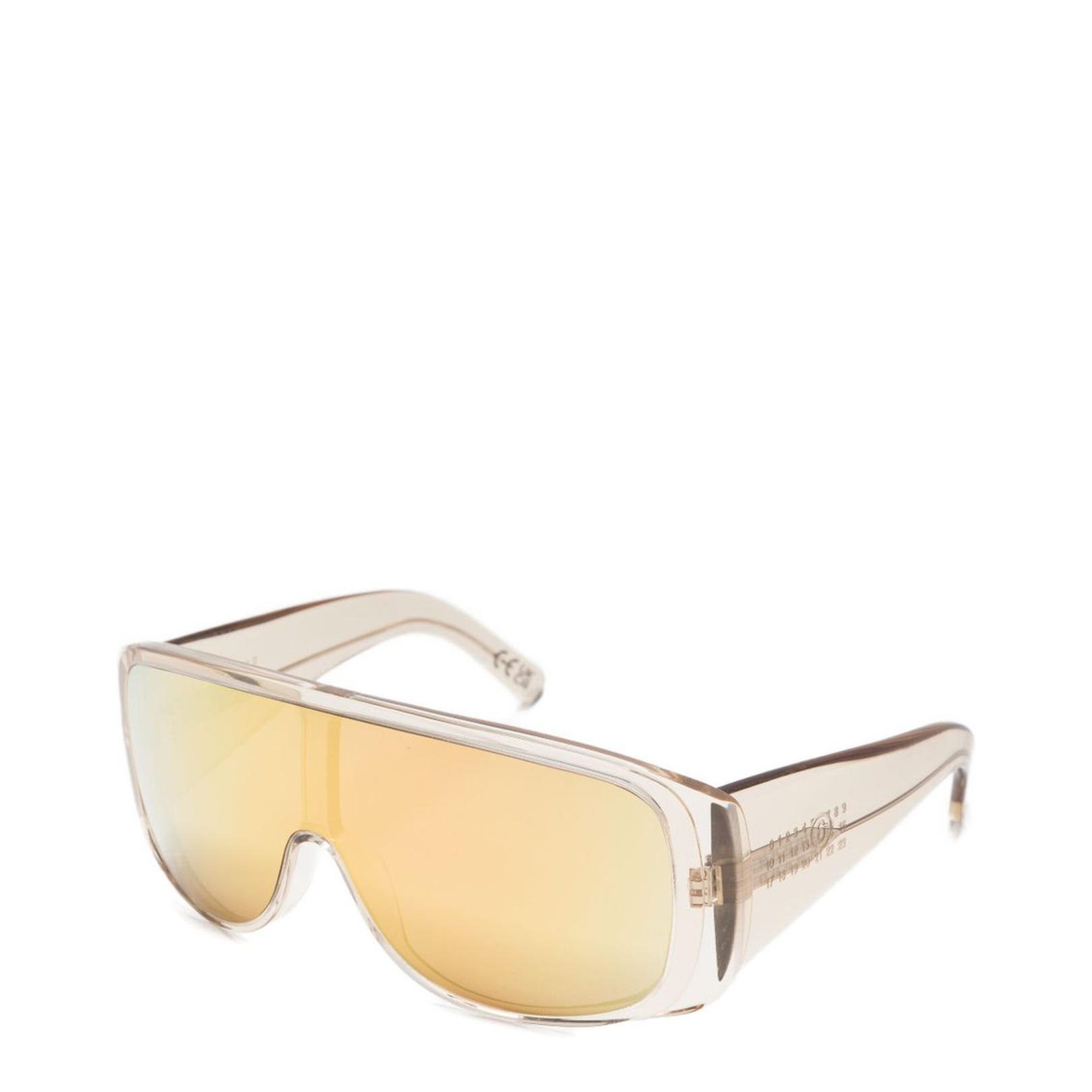 Ivory Mirrored Lens Rectangular Frame Glasses