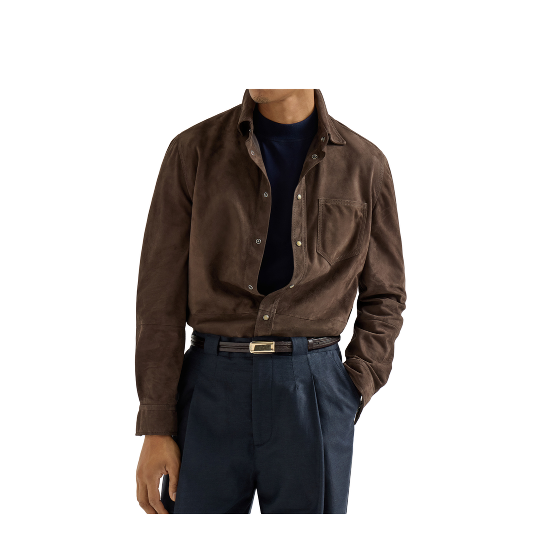 MAYFEYR - Brunello Cucinelli - Brown Leather Shirt - MPCFN2039C8552
