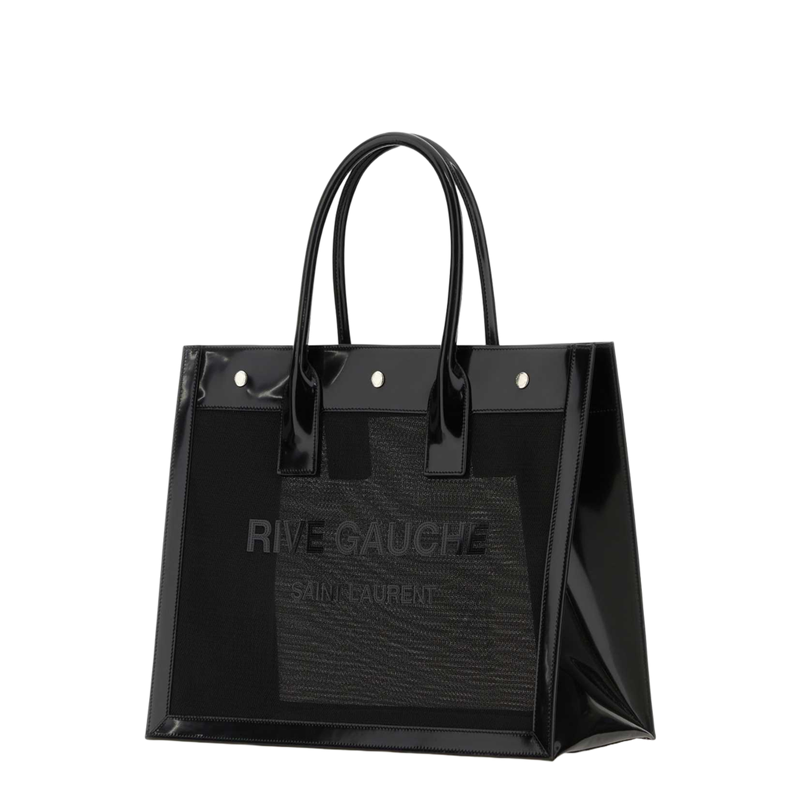 Rive Gauche Small Canvas Top Handle Bags - Black