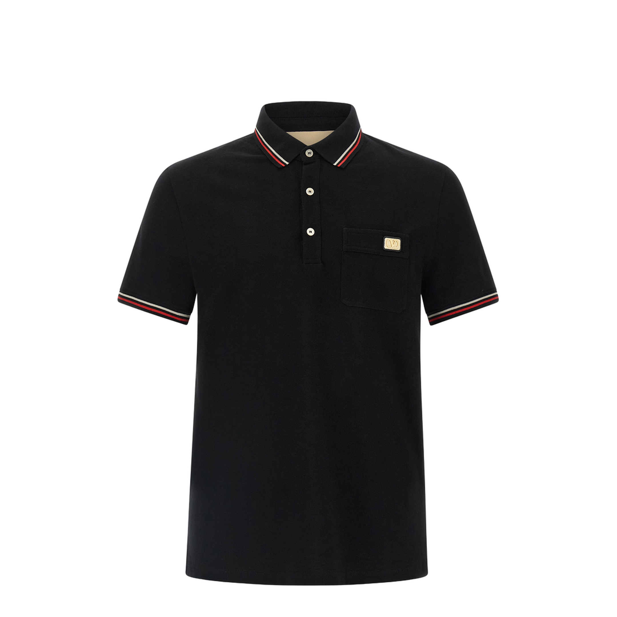 Valentino T Shirt Logo Valentino Garavani Black Cotton Polo Shirt