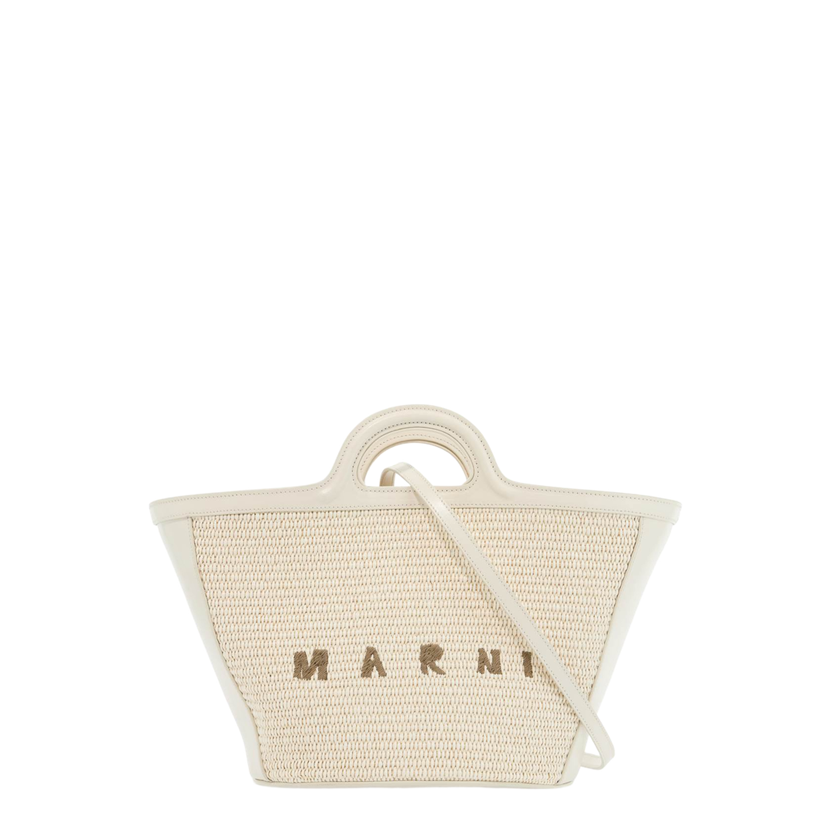 Beige Cotton and Nylon Handbag with Woven Design