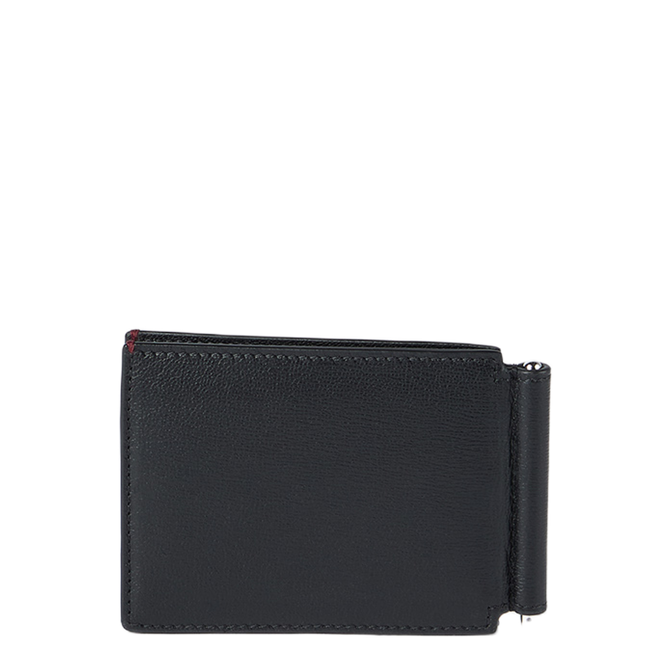 Grained Leather Money Clip Wallet