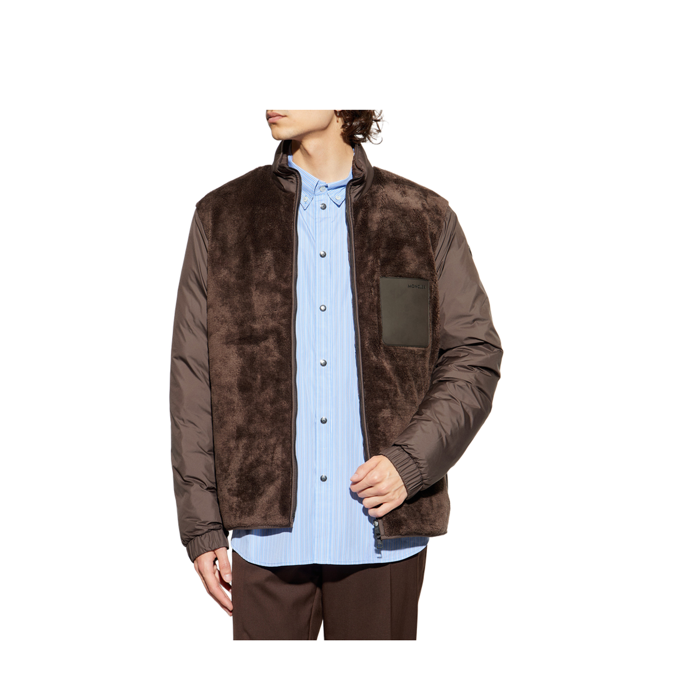 Brown Livra Reversible Teddy Short Down Jacket