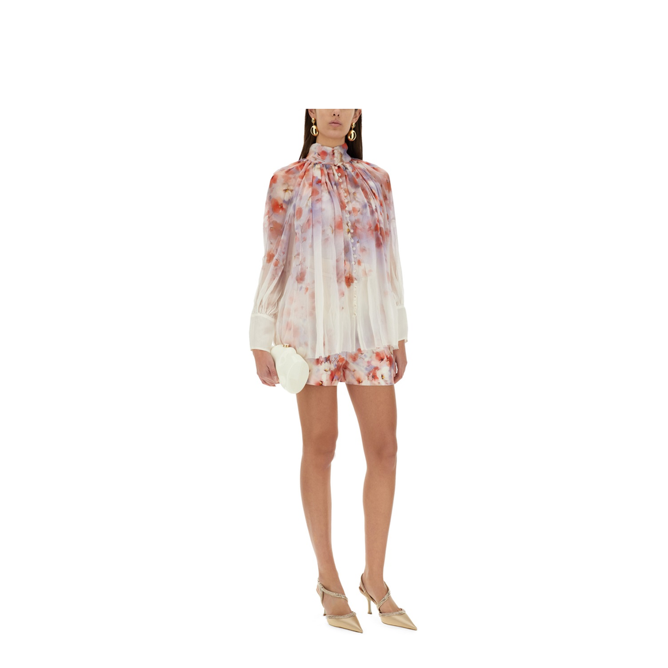 Crush Blouse With Floral Print