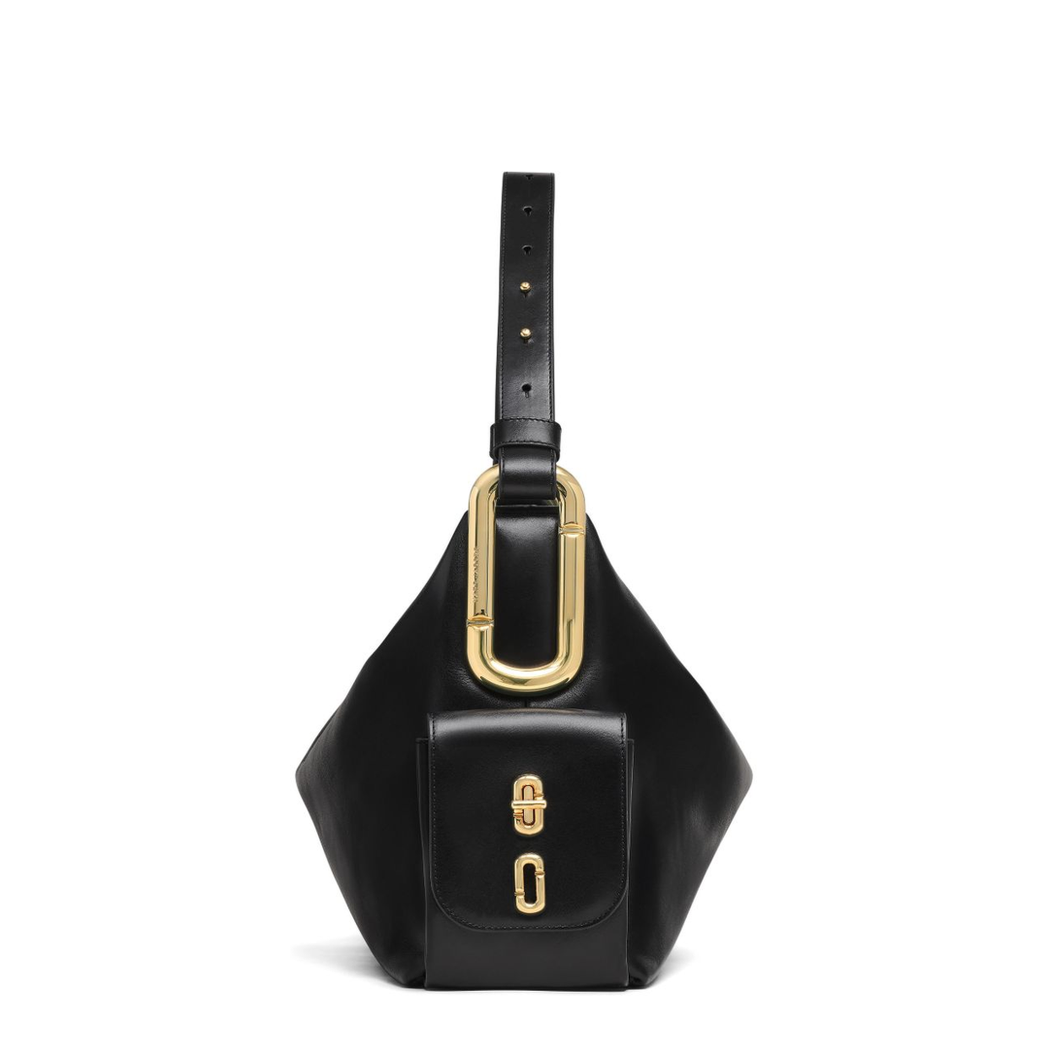 The Scene Large Smooth Leather Shoulder Bag - Black