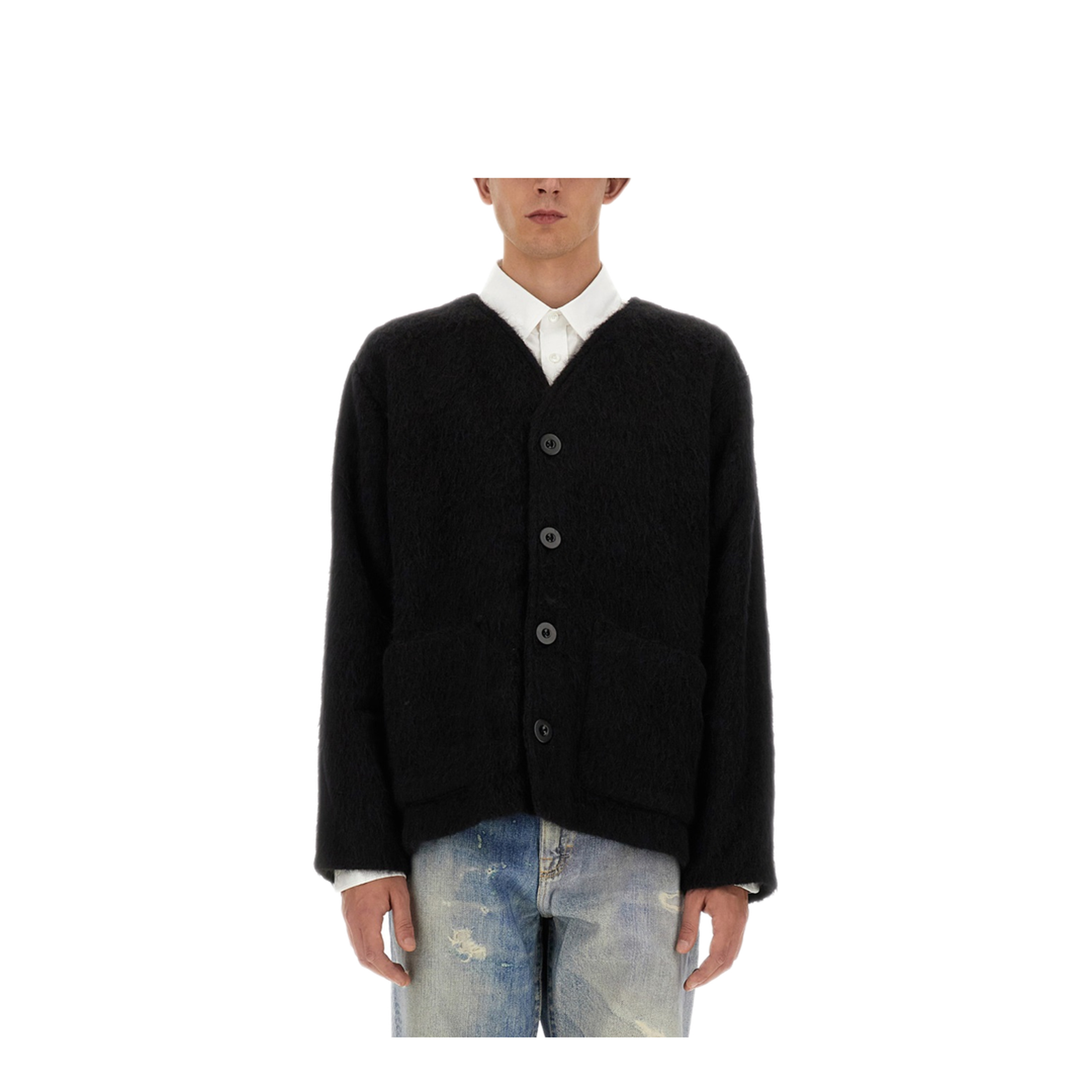 MAYFEYR - Our Legacy - Cardigan Scollo A V - M4206CBMBLACKMOHAIR