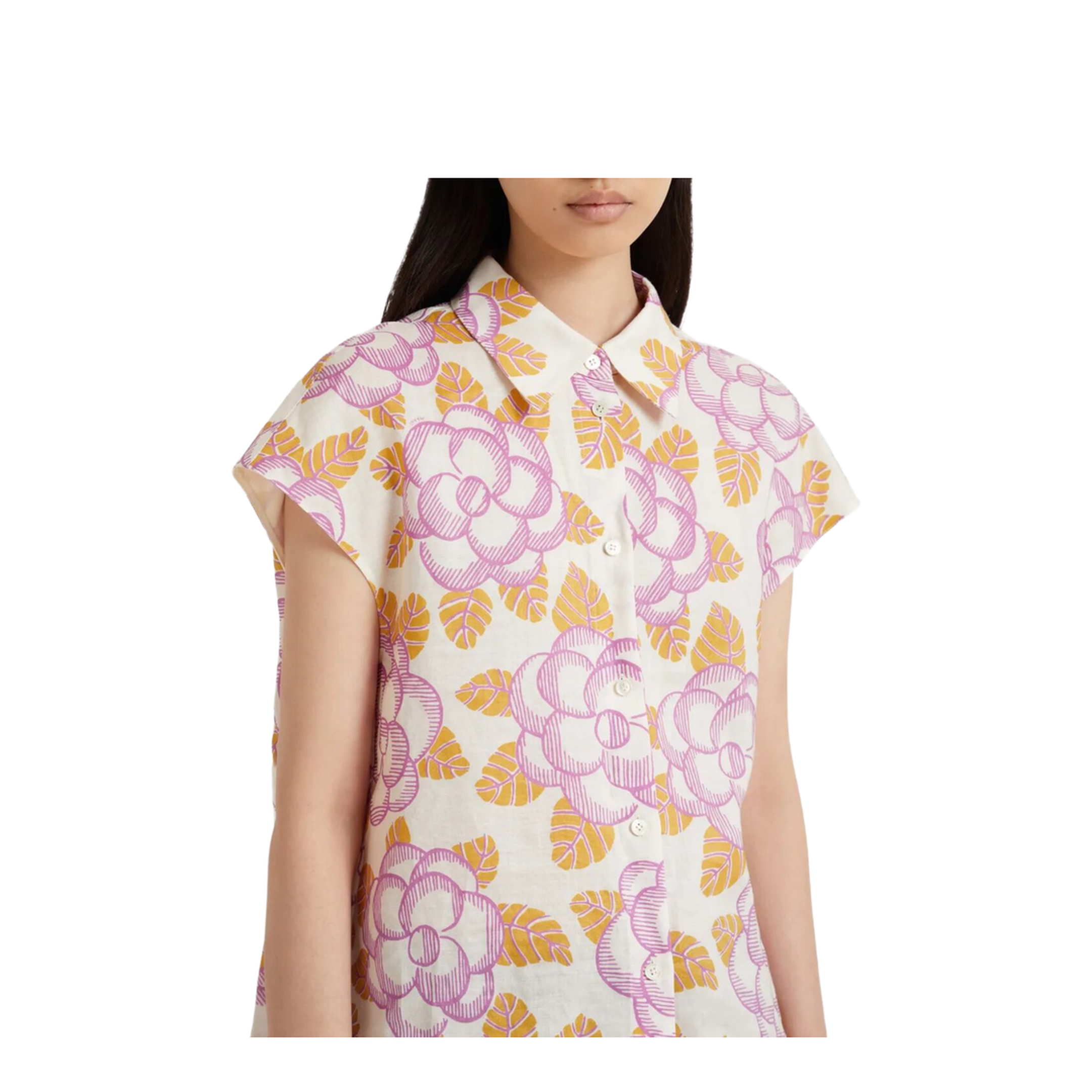 MAYFEYR - Marni - Floral Cap-Sleeved Shirt - CAMA0675S0UTR028