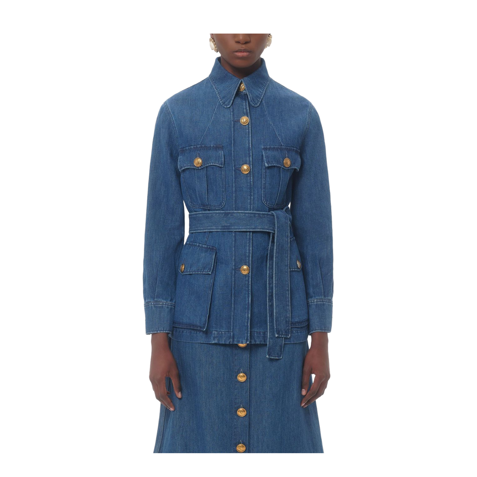 Indigo Blue Coat with Belt
