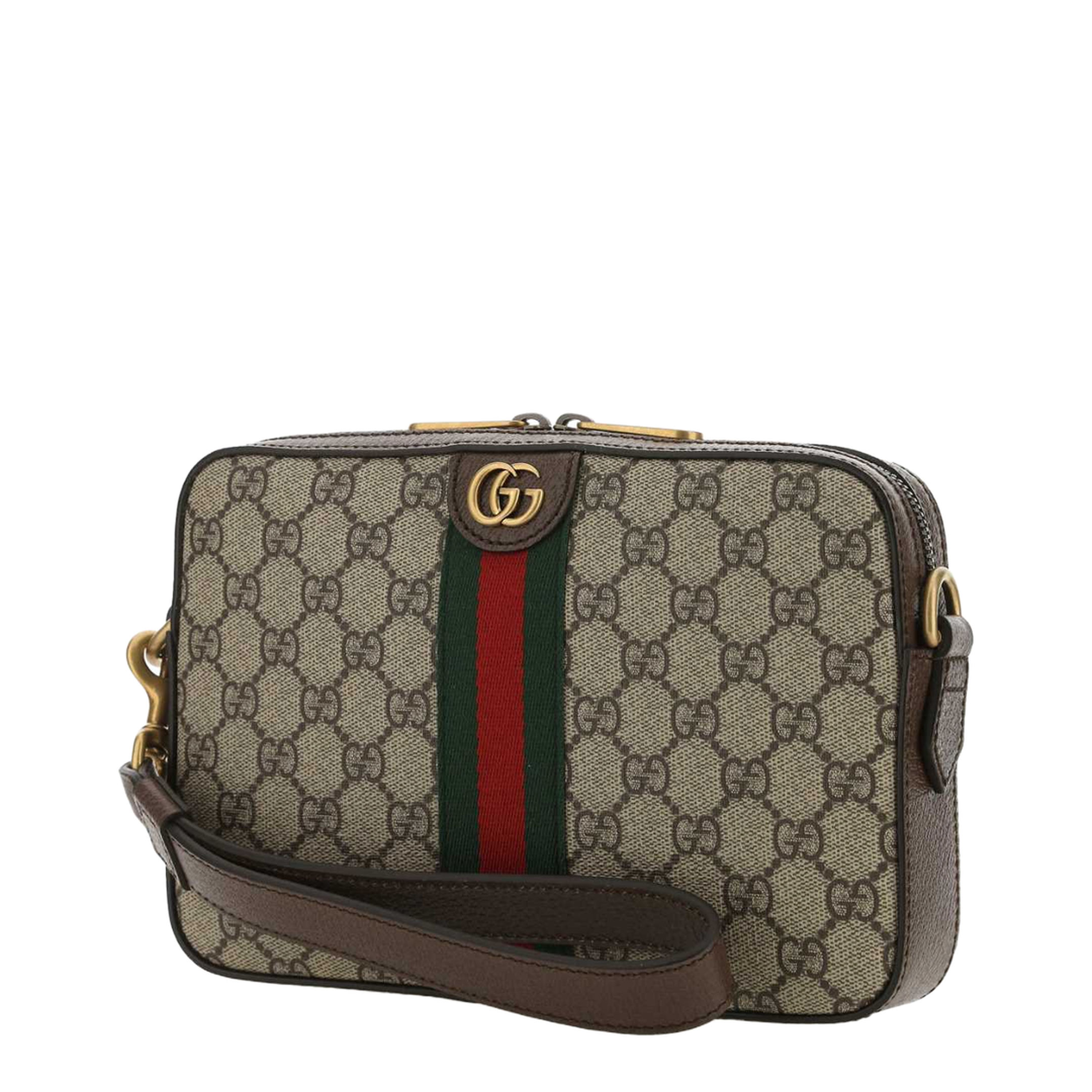 Ophidia Small Canvas Crossbody Bag - Beige