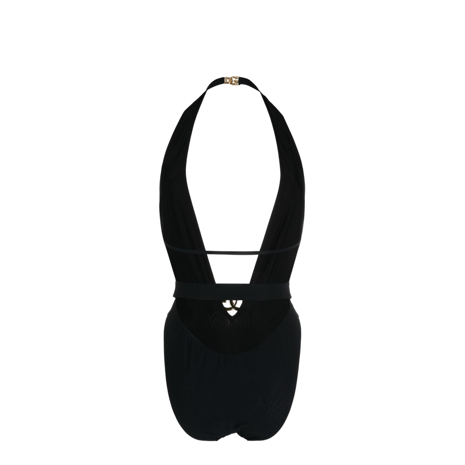 One-piece Swimsuit with Plunging Neck and Belt