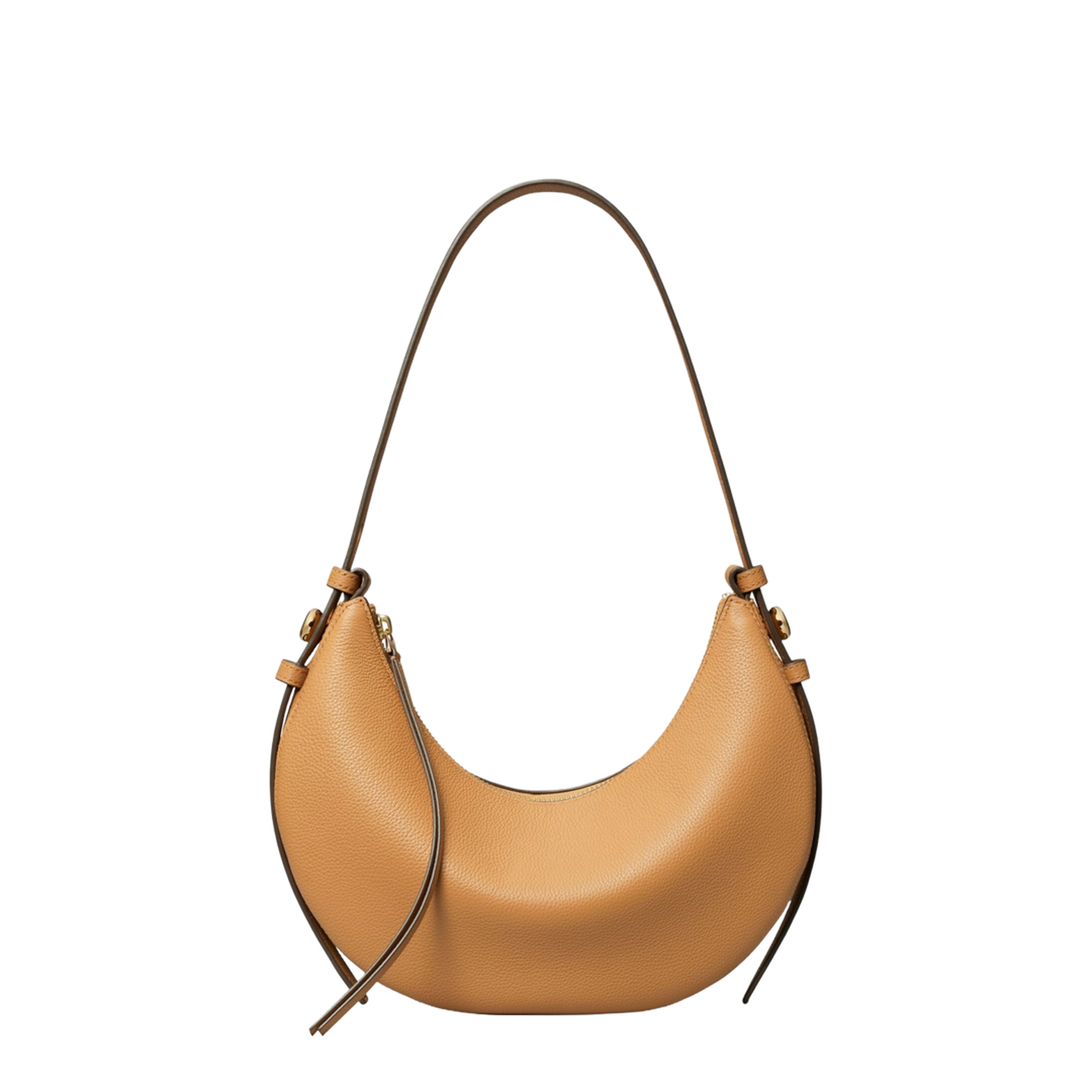 Romy Medium Pebbled Leather Hobo Bag - Cognac