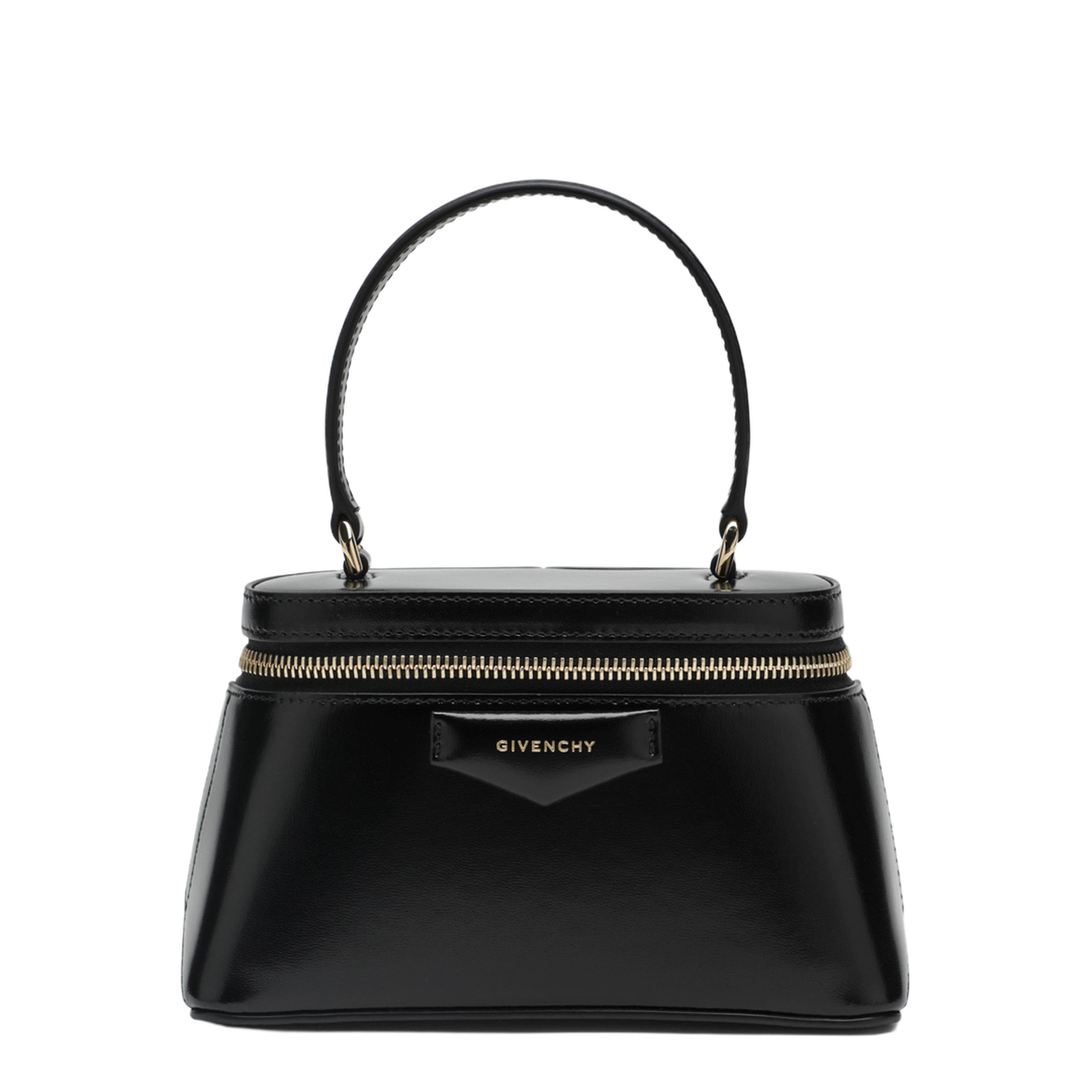 Antigona Calfskin Vanity Bag in Box Leather with Chain - Black