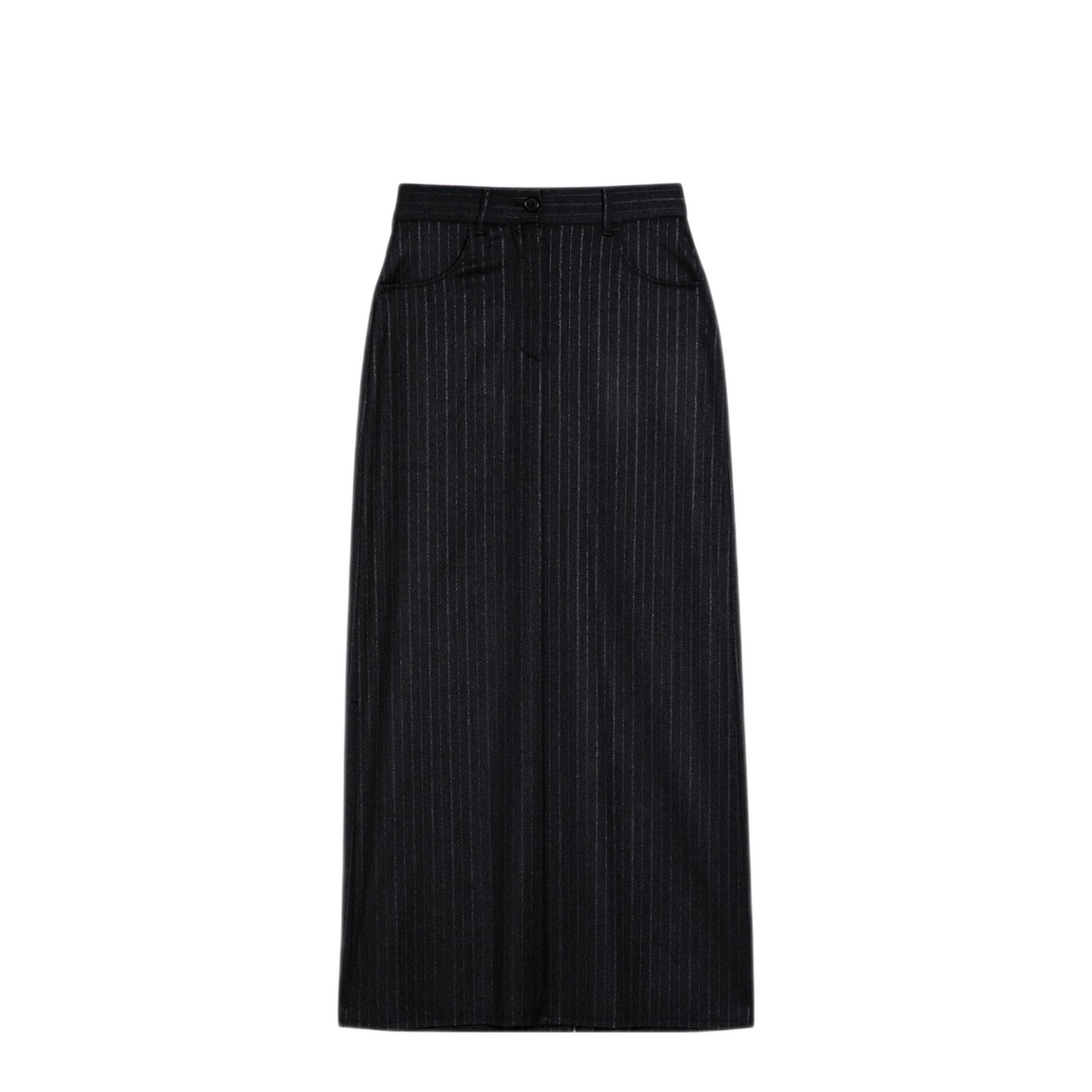 MAYFEYR - Department Five - Grey Pinstripe Wool Blend Skirt - DG0372TS0167927