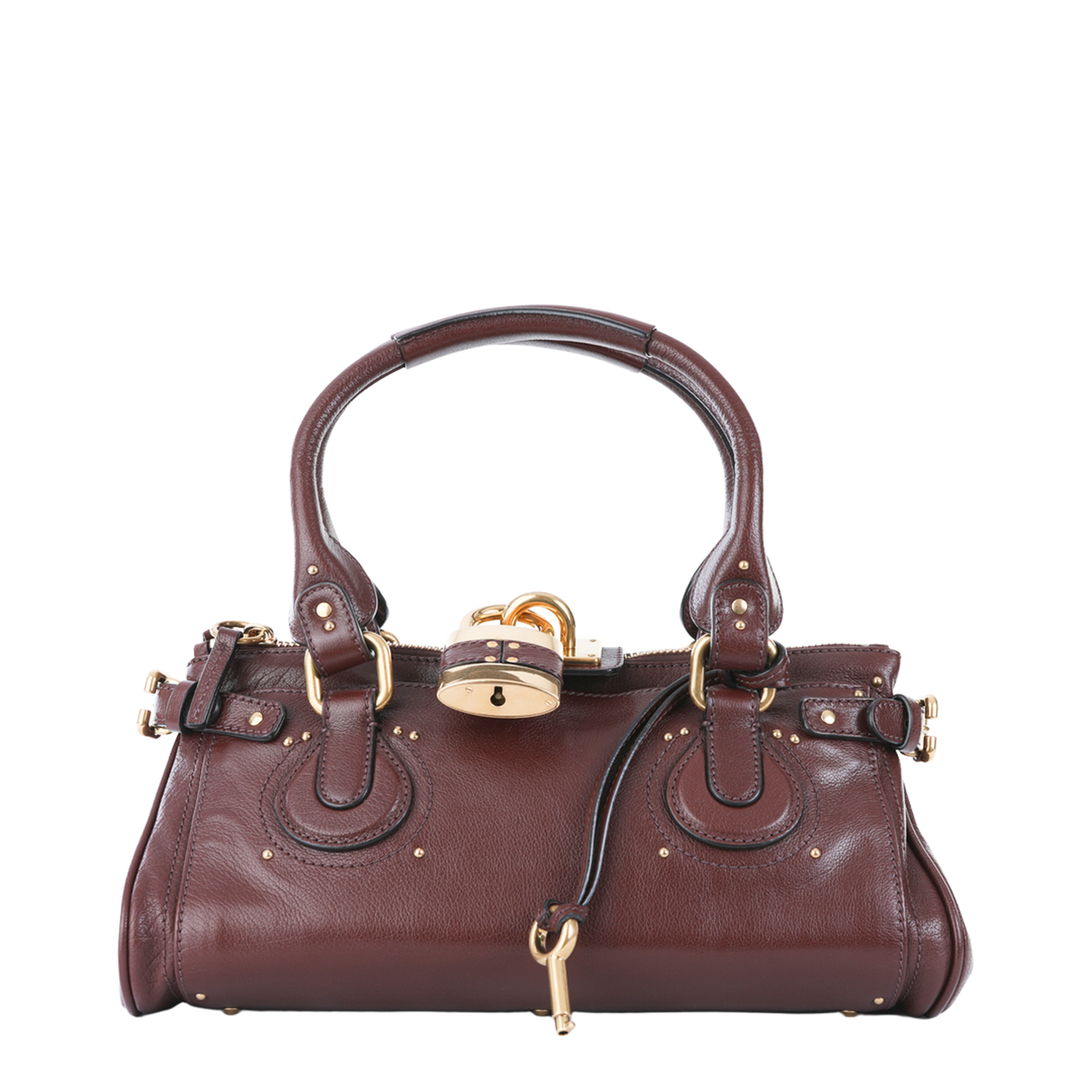 Paddington Buffalo Leather Shoulder Bag - Garnet