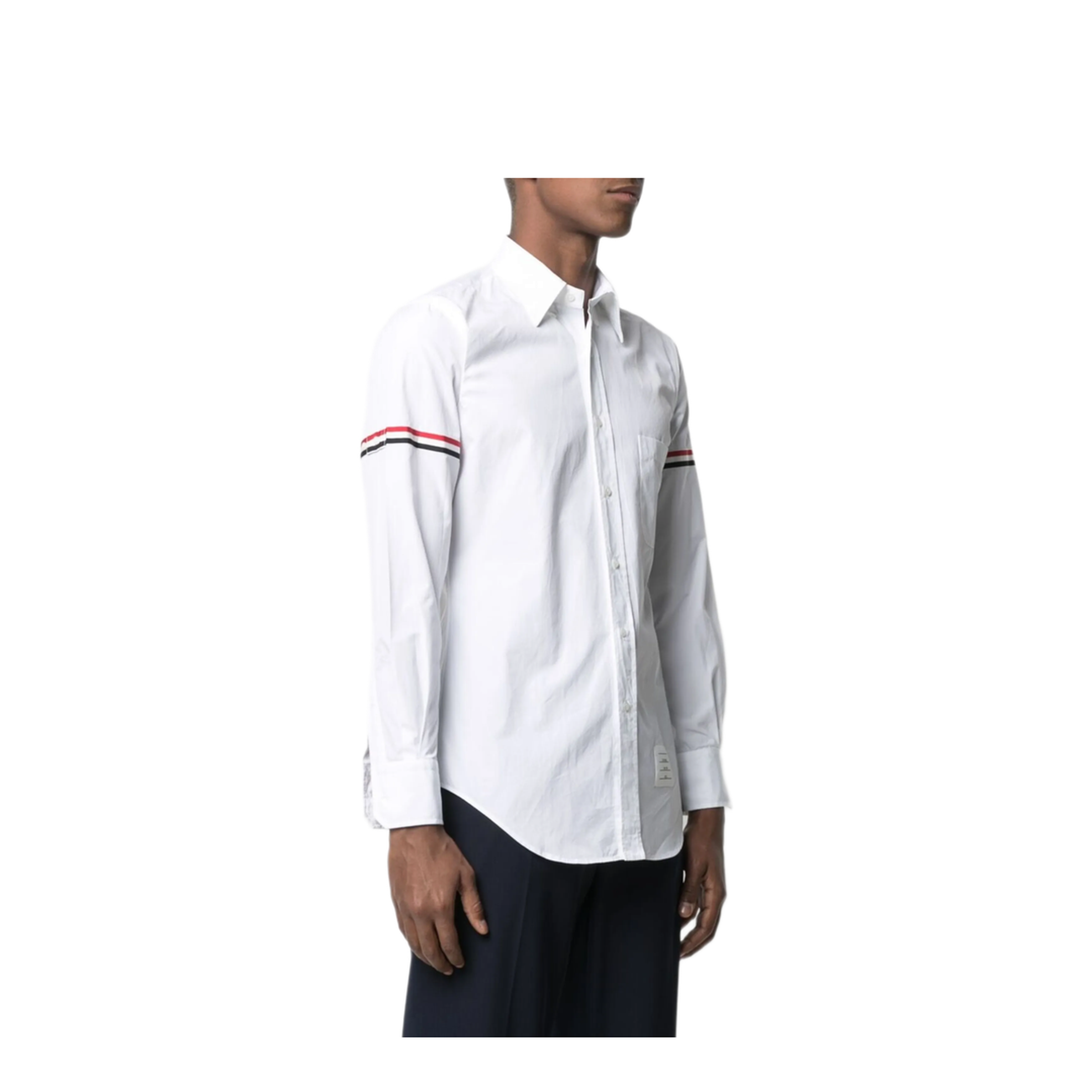 MAYFEYR - Thom Browne - Classic Shirt With Rwb Grosgrain Armbands In Poplin - MWL150E03113100