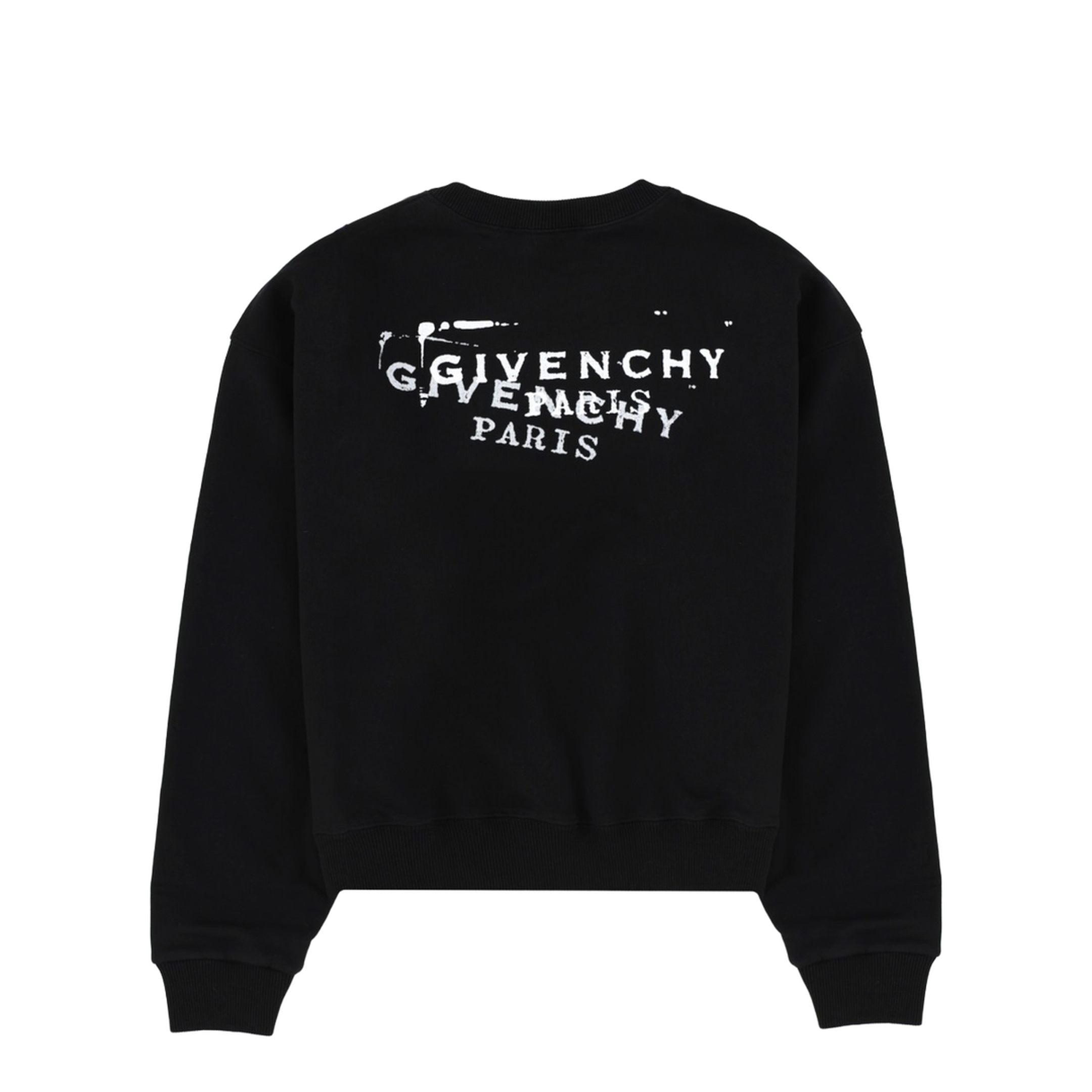 Black Brushed Cotton Sweatshirt with Logo