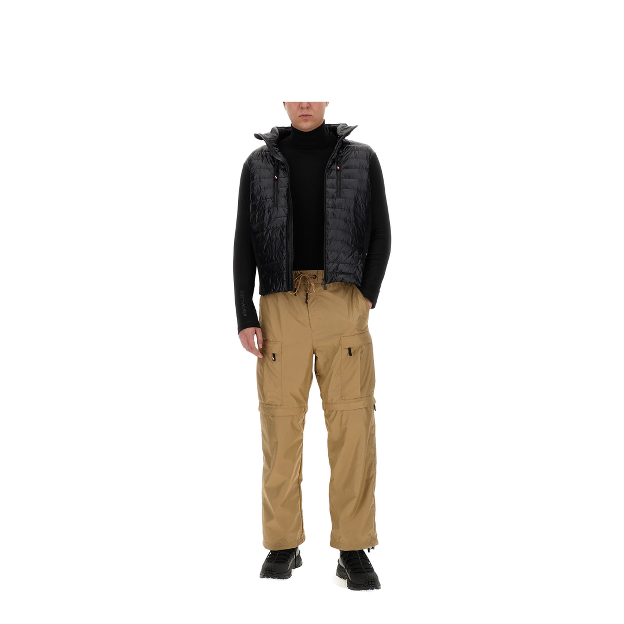 Nylon Cargo Pants with Drawstring